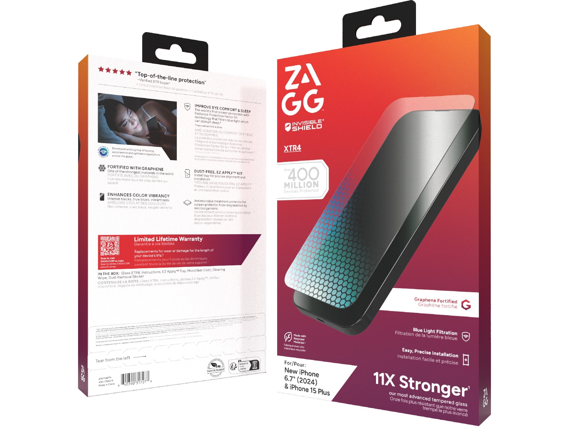 InvisibleShield Glass XTR4 iPhone 16 Plus / 15 Plus Skärmskydd Skärmskydd