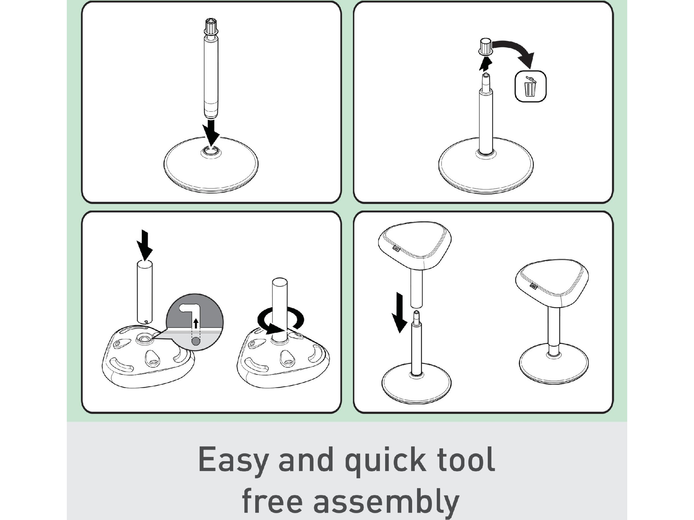 Leitz Ergo Active Balansstol med komfortsits, justerbar höjd 57-82 cm Kontorsstolar