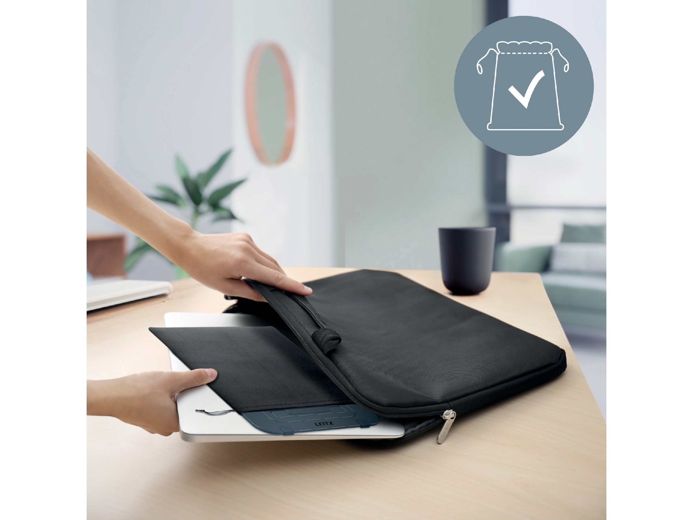 Leitz Ergo Laptopstativ, aluminium ultra-flat justerbart Laptopstativ