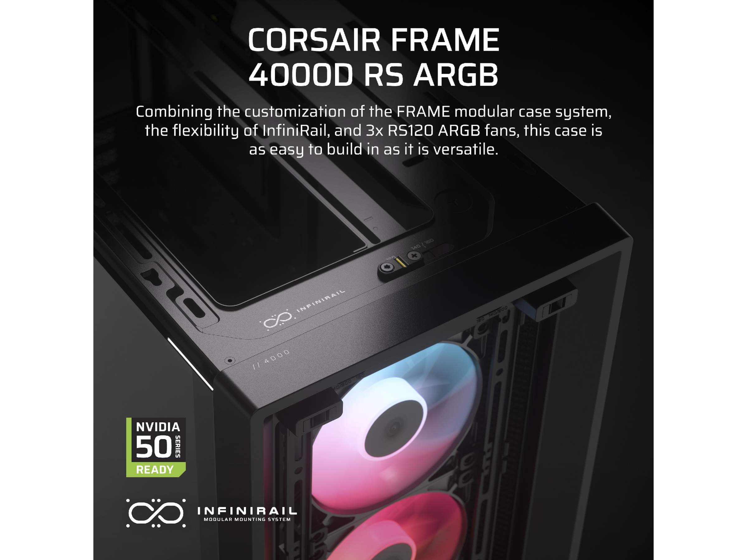 Corsair FRAME 4000D ARGB Mid-Tower (svart) Midi tower