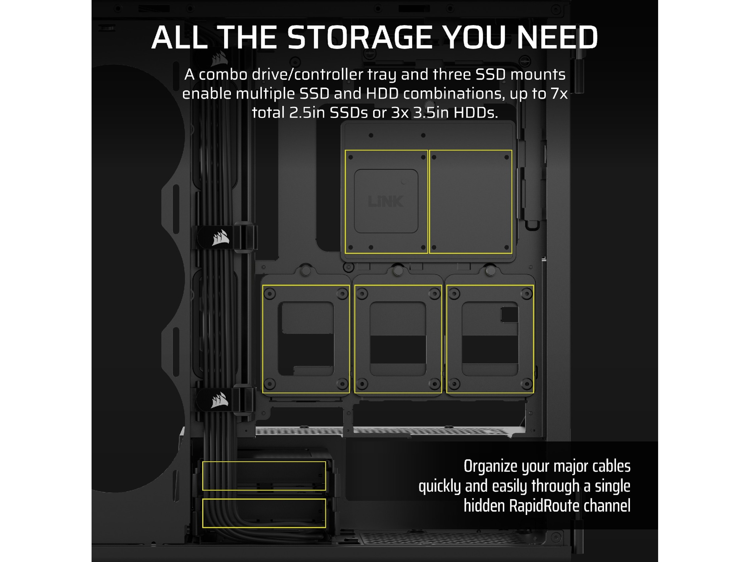 Corsair 5000T Tempered Glass Mid Tower (svart) Midi tower