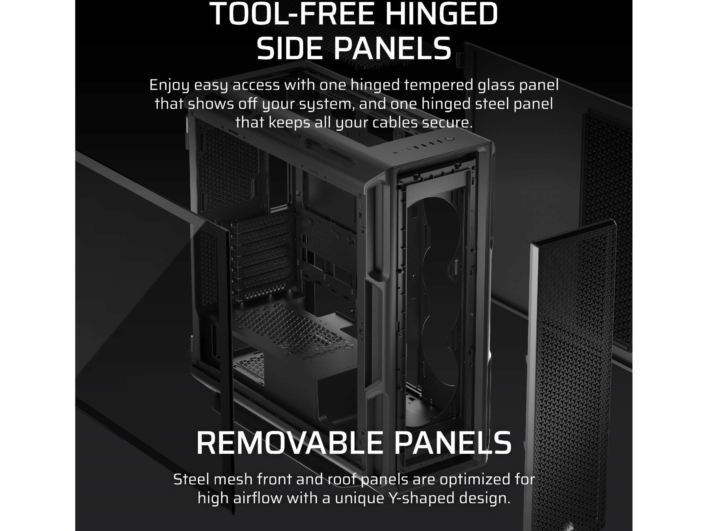 Corsair 5000T Tempered Glass Mid Tower (svart) Midi tower