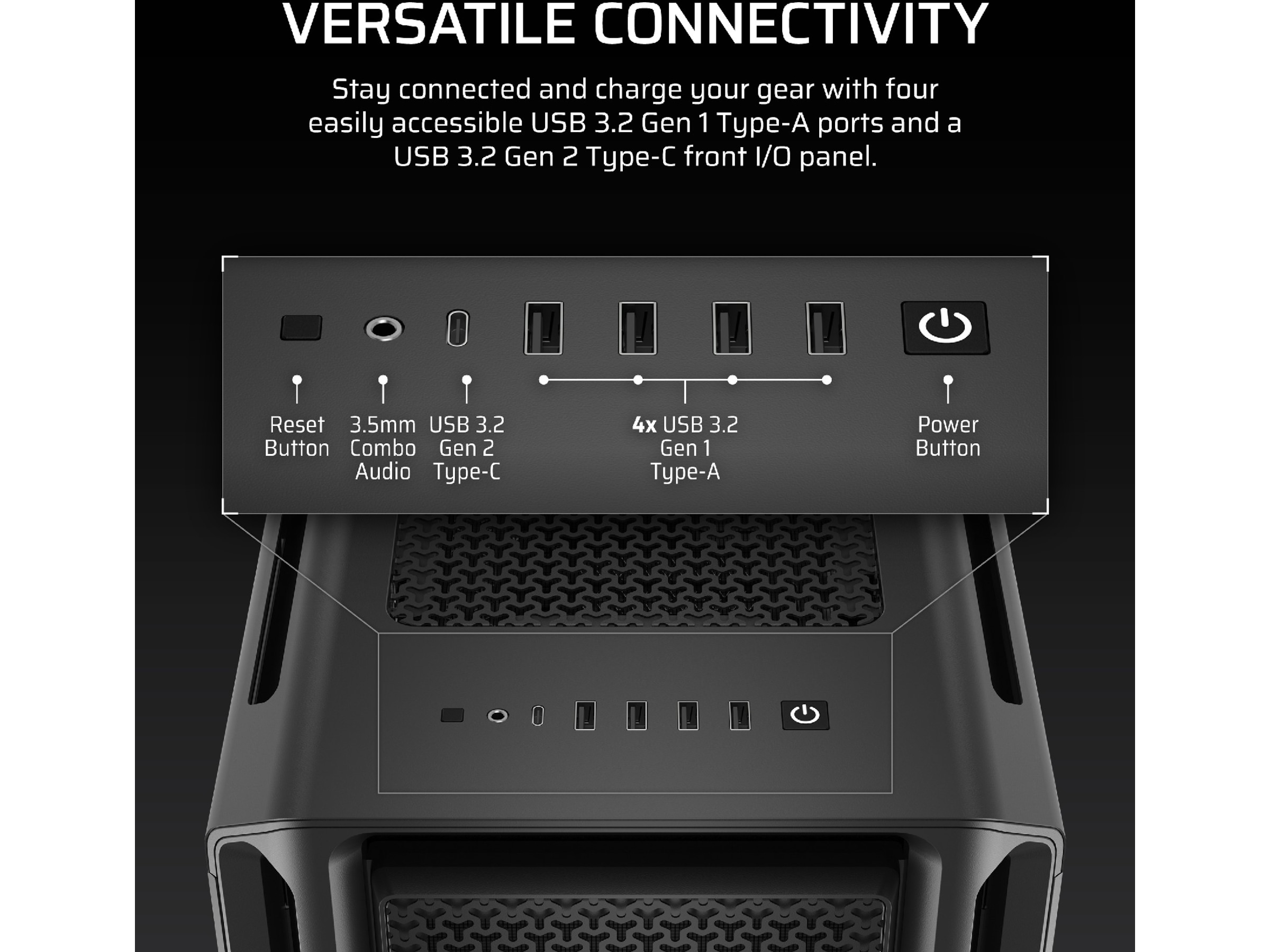 Corsair 5000T Tempered Glass Mid Tower (svart) Midi tower