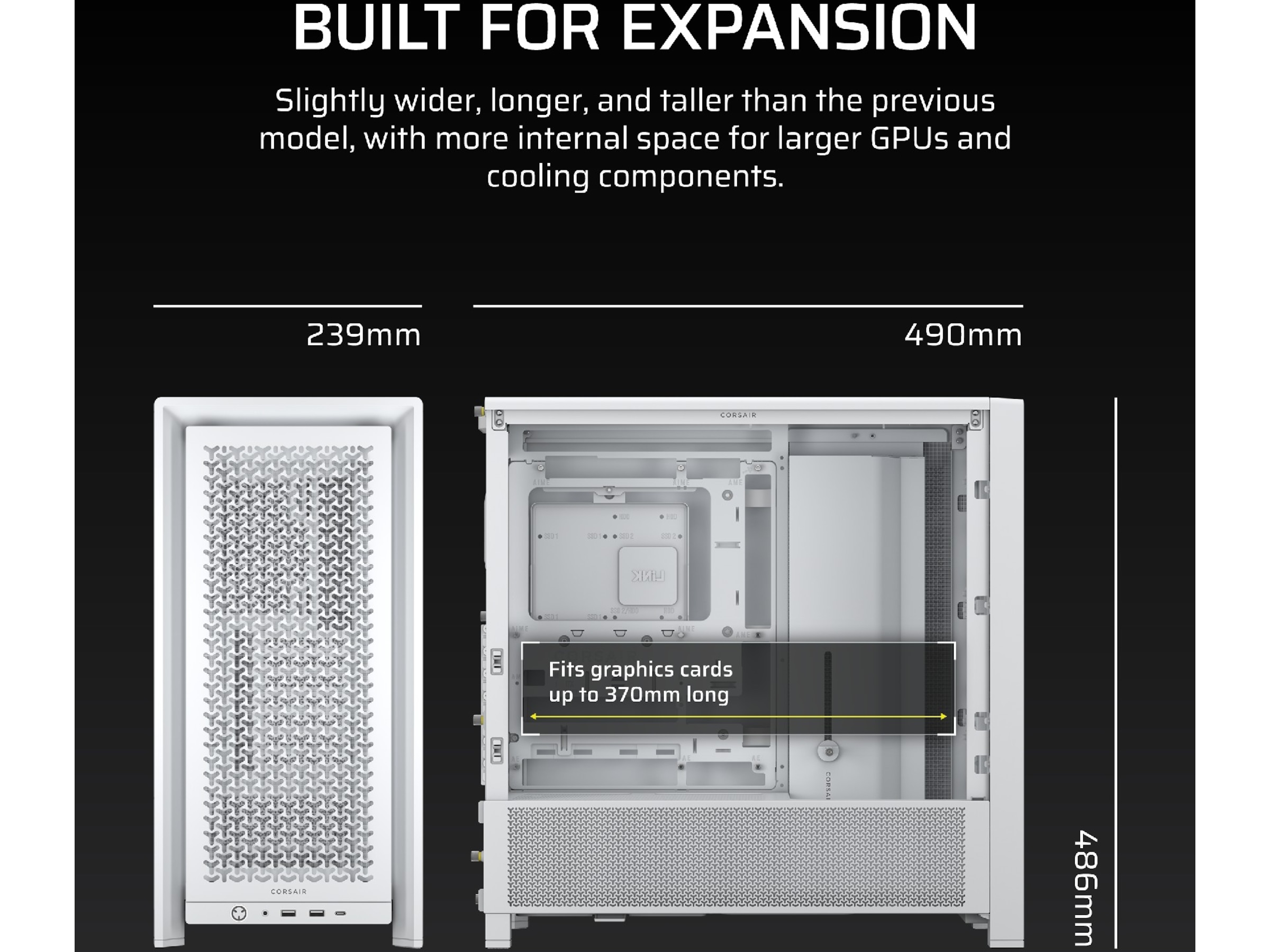 Corsair FRAME 4000D Mid-Tower (vit) Midi tower