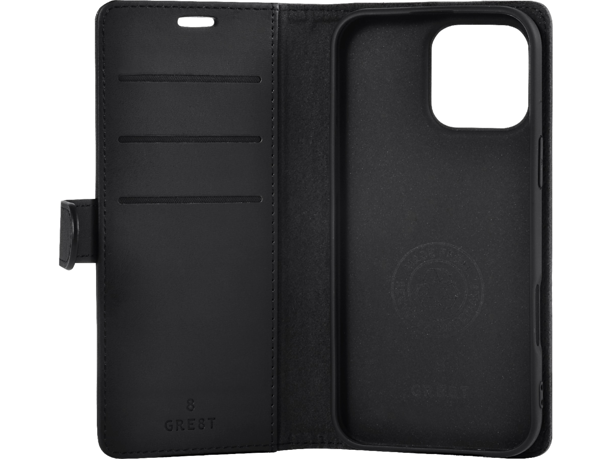 GRE8T iPhone 16 Pro plånboksfodral (svart) Skydd