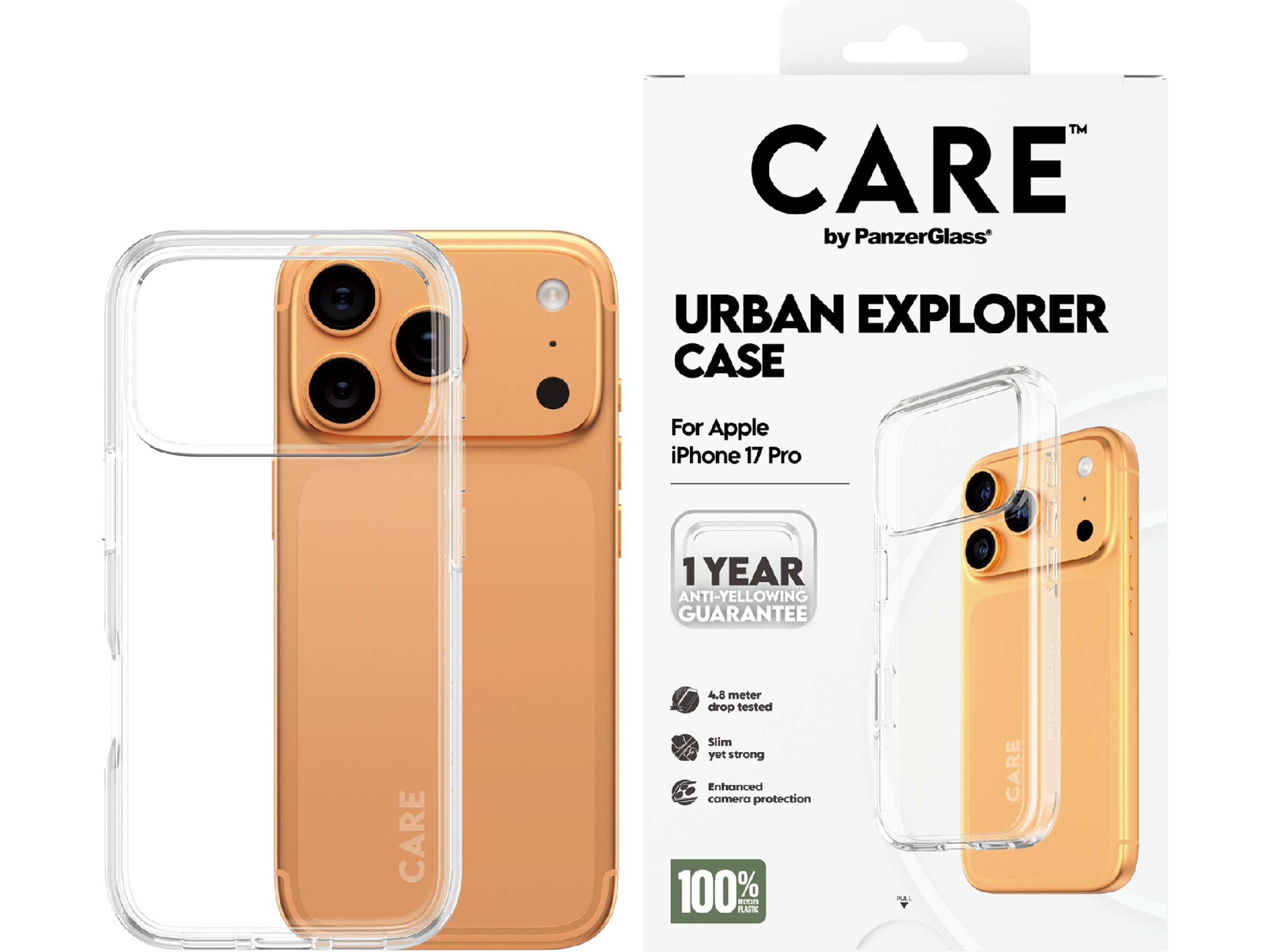 PanzerGlass CARE iPhone 17 Pro Urban Explorer skal (transparent) Skydd