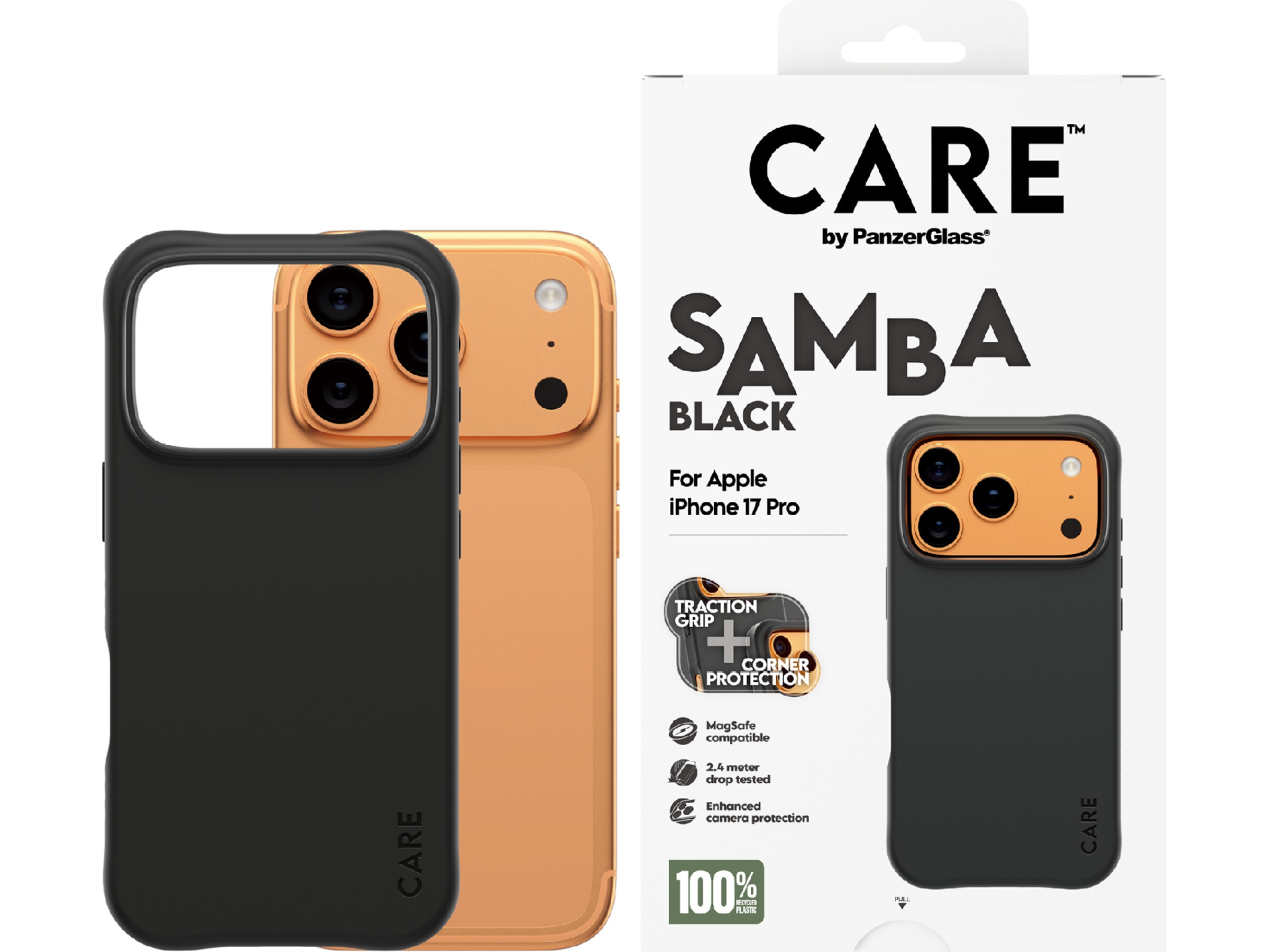 PanzerGlass CARE iPhone 17 Pro Samba Hardcase skal (svart) Skydd