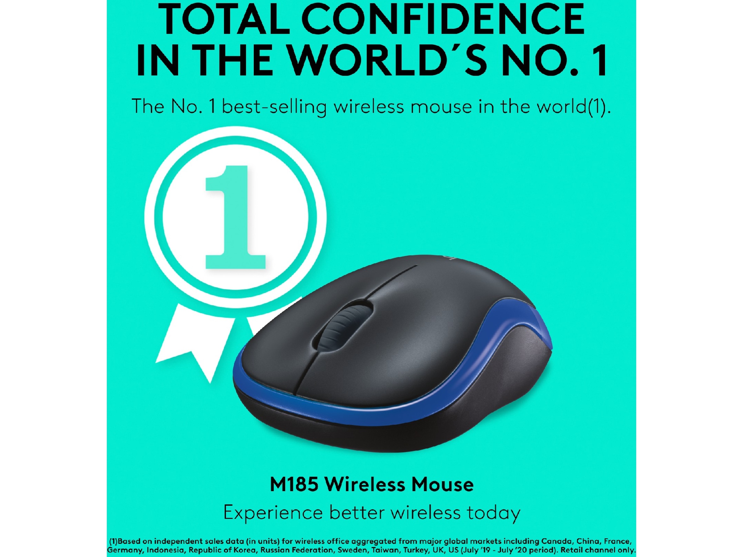 Logitech M185 Trådlös Mus Blå Mus