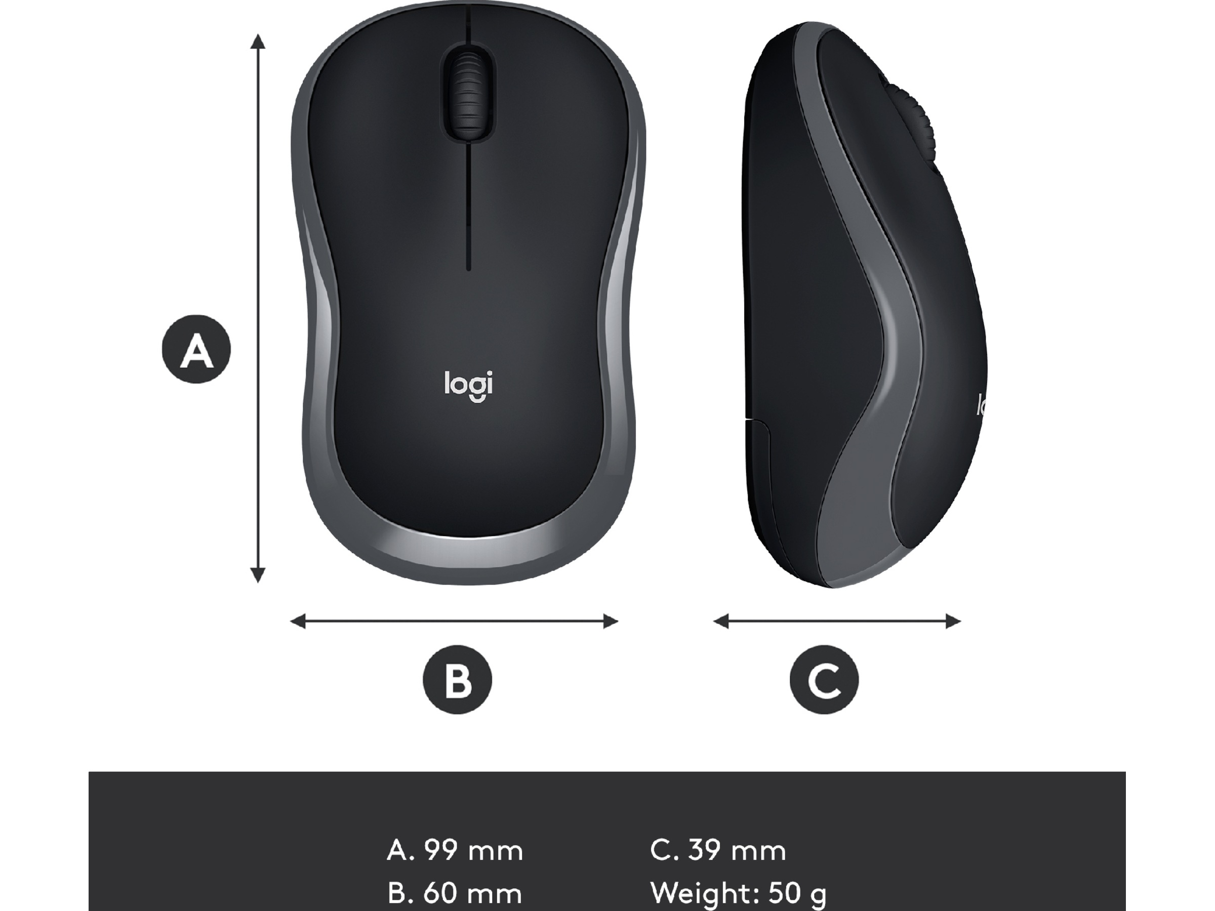 Logitech M185 Trådlös Mus Swift Grey Mus