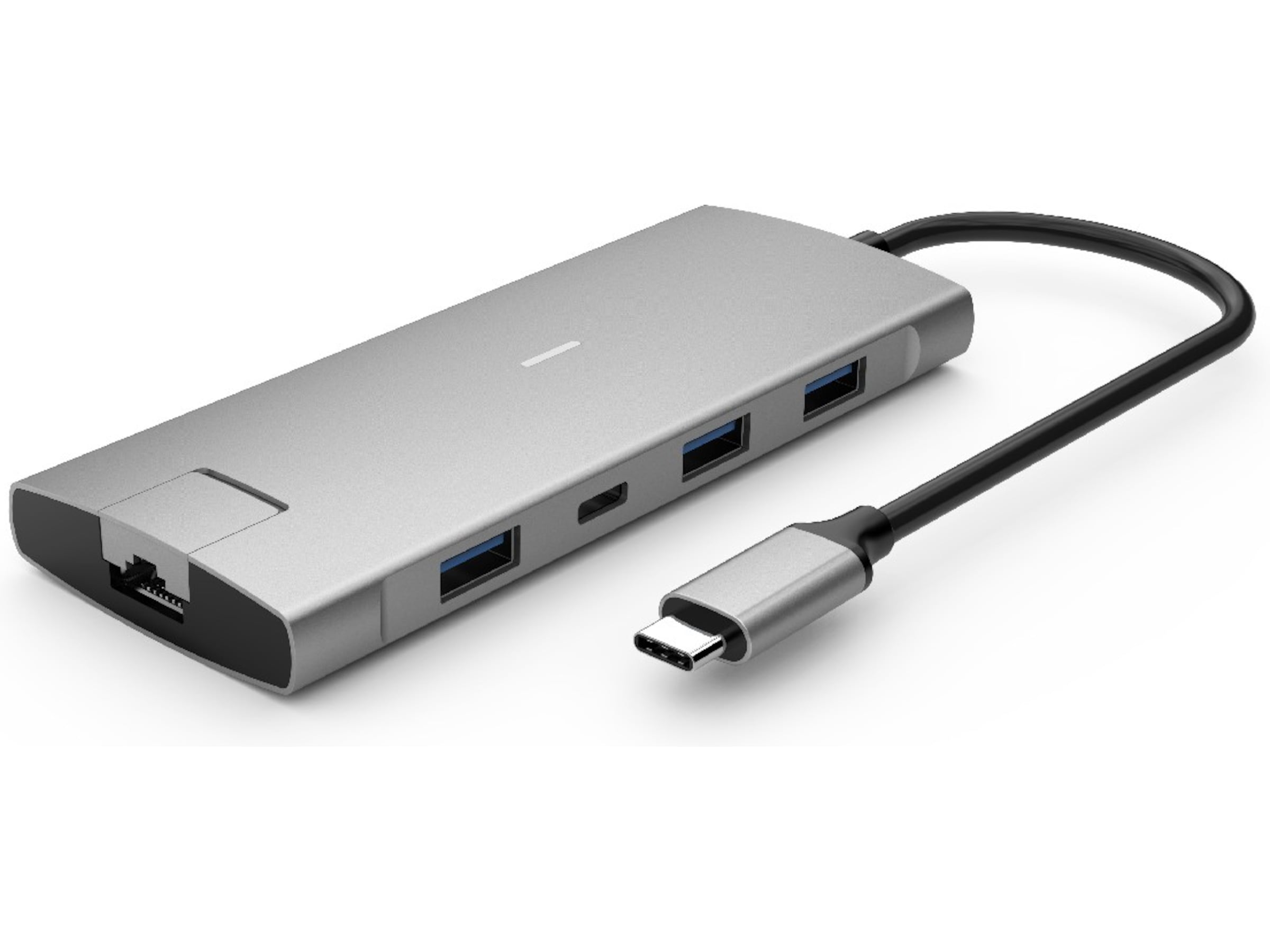 iiglo 8-i-1 Slim MultiPort Docking (ljusgrå) Dockningsstation och USB-hub