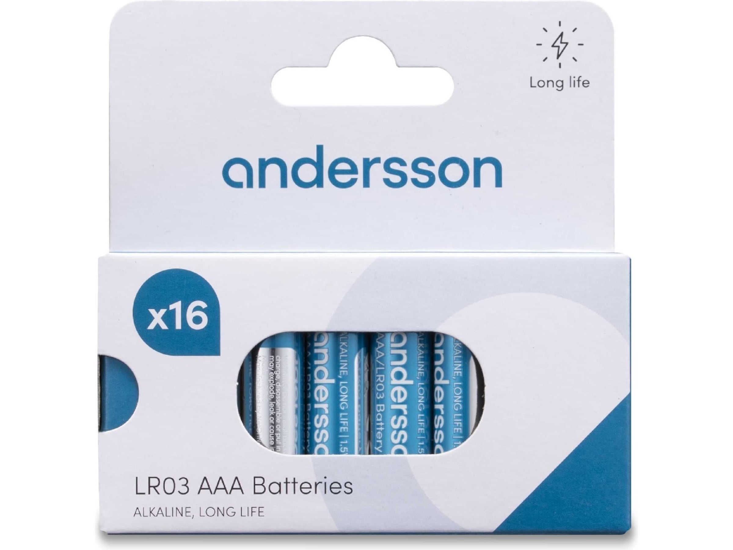 Andersson AAA batteri, 16-pk Batterier för allmänt bruk