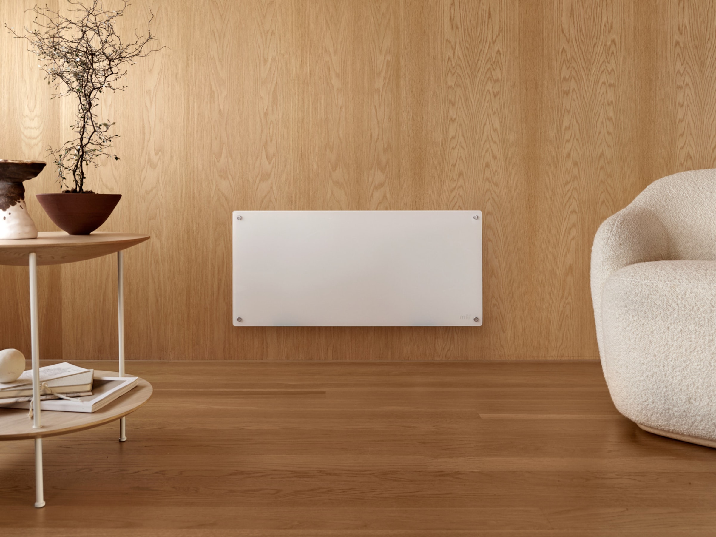 Mill Glas Panelelement 1000W (vit) Panelelement