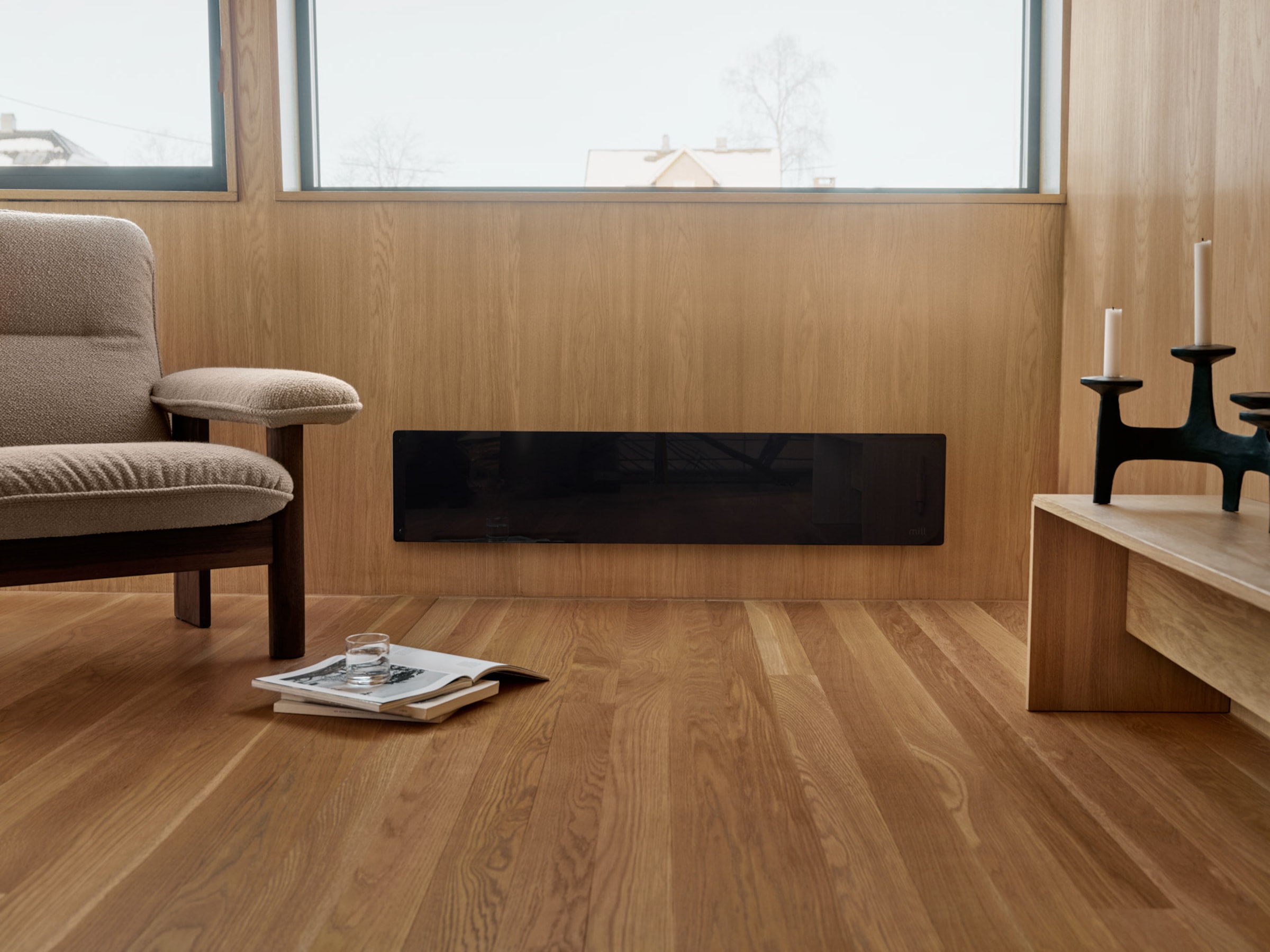 Mill Glas WiFi Gen 3 Panelelement 1050W (svart) Panelelement