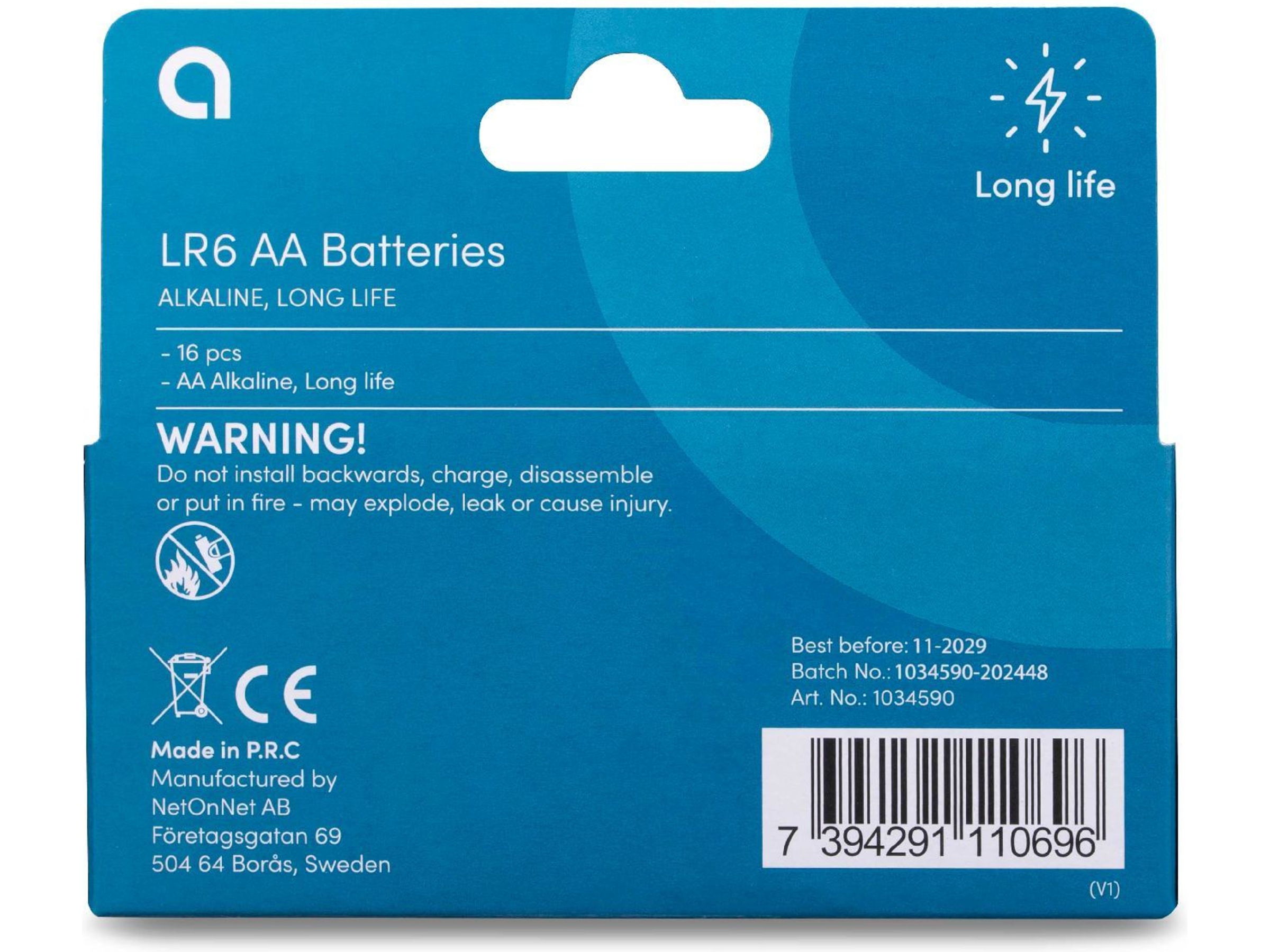 Andersson AA batteri, 16-pk Batterier för allmänt bruk