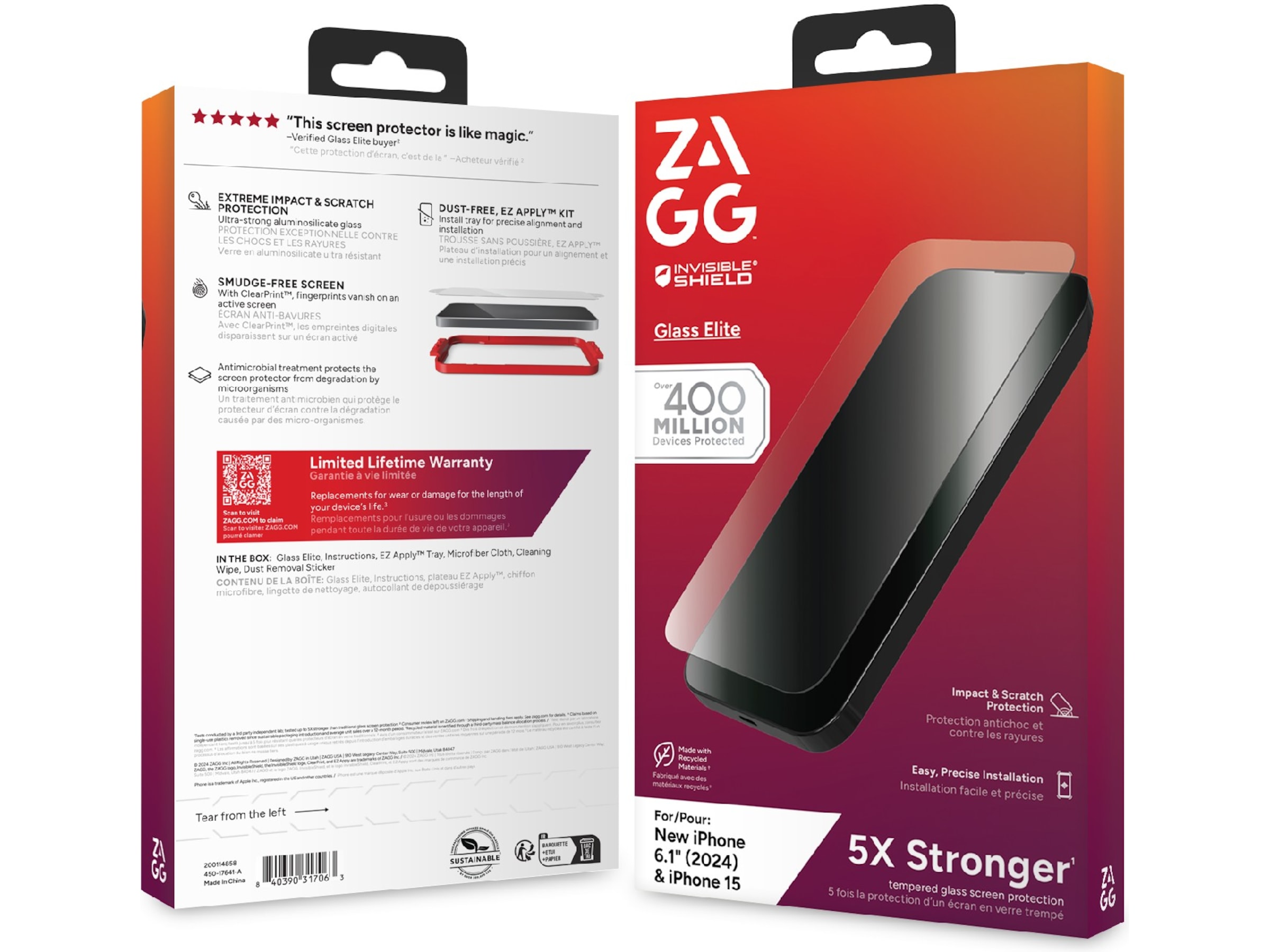 InvisibleShield Glass Elite iPhone 16/15 Skärmskydd Skärmskydd