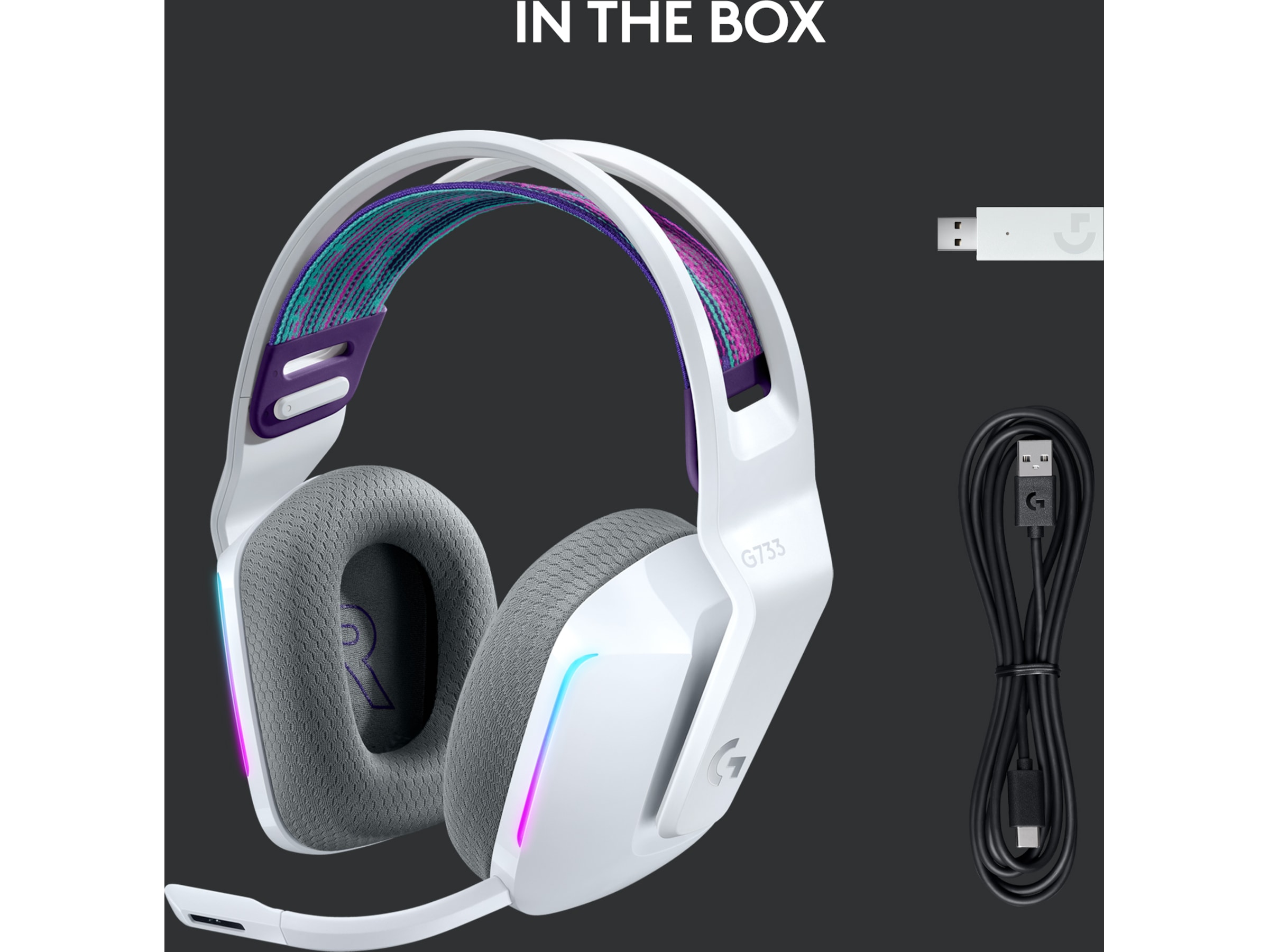 Logitech G733 LIGHTSPEED Trådlöst Gamingheadset (vit) Gamingheadset