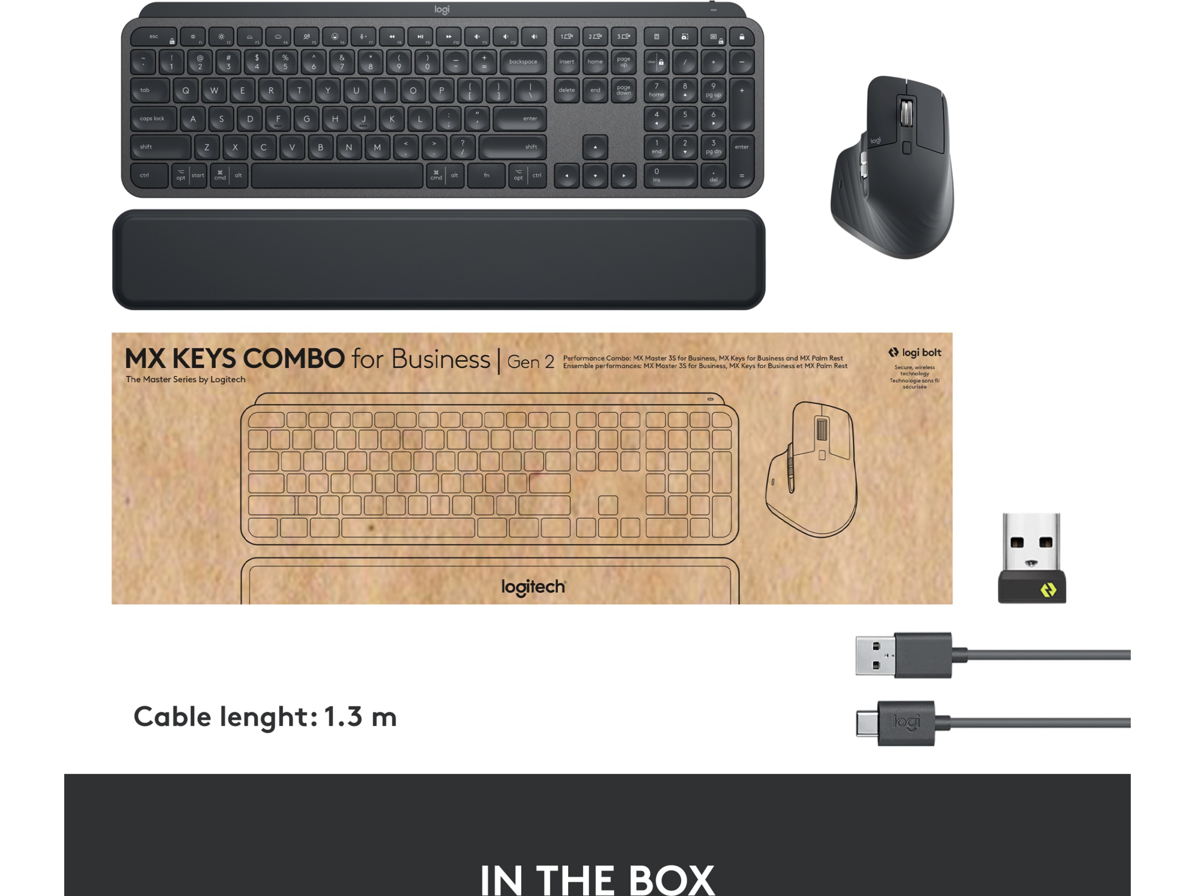 Logitech MX Keys Combo for Business Gen 2 (graphite) Tangentbord