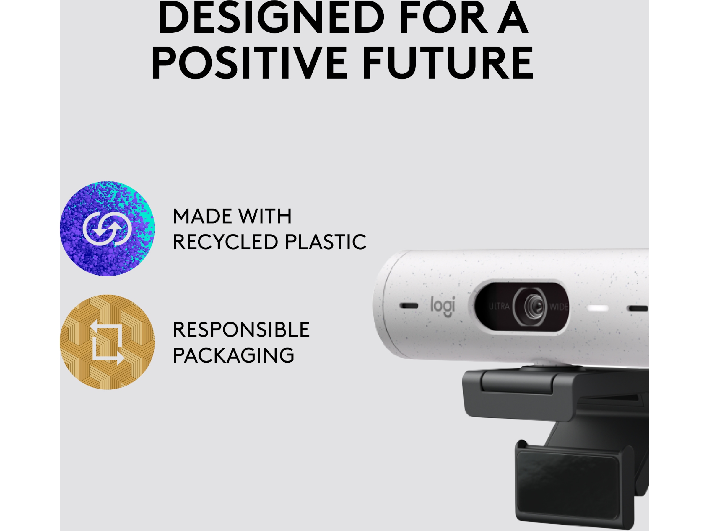 Logitech Brio 500 webbkamera (off-white) Webbkamera