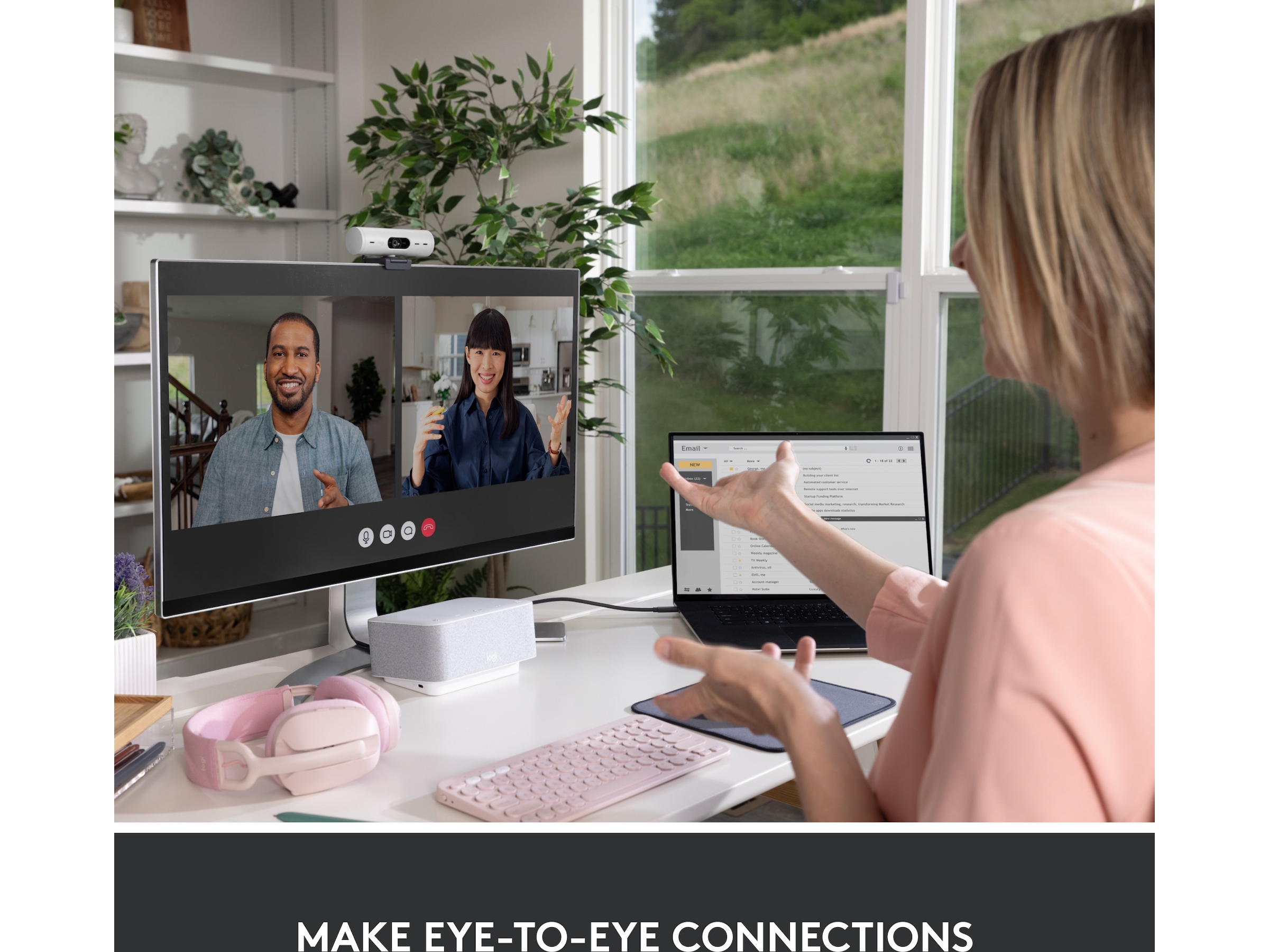 Logitech Brio 500 webbkamera (off-white) Webbkamera