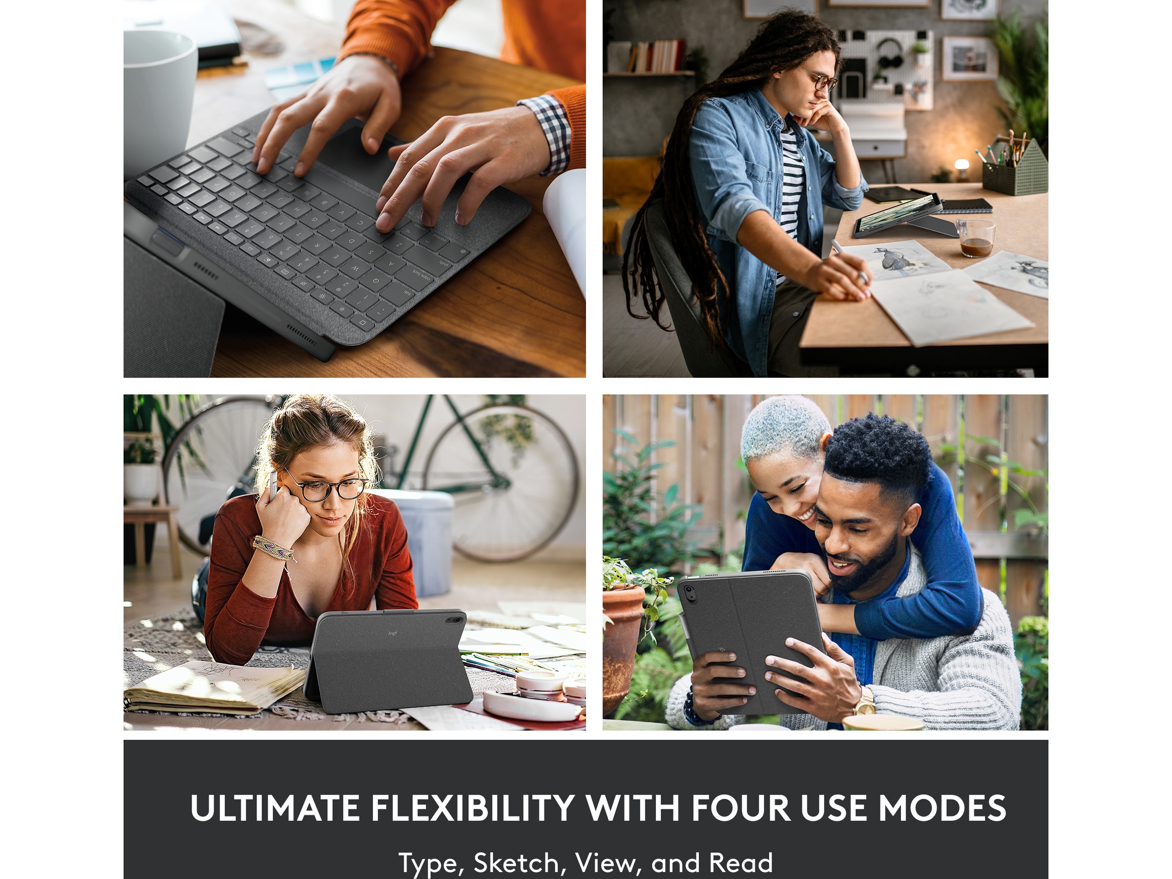 Logitech iPad 10,9" / 11" Combo Touch Tangentbordsfodral (oxford grey) Skydd