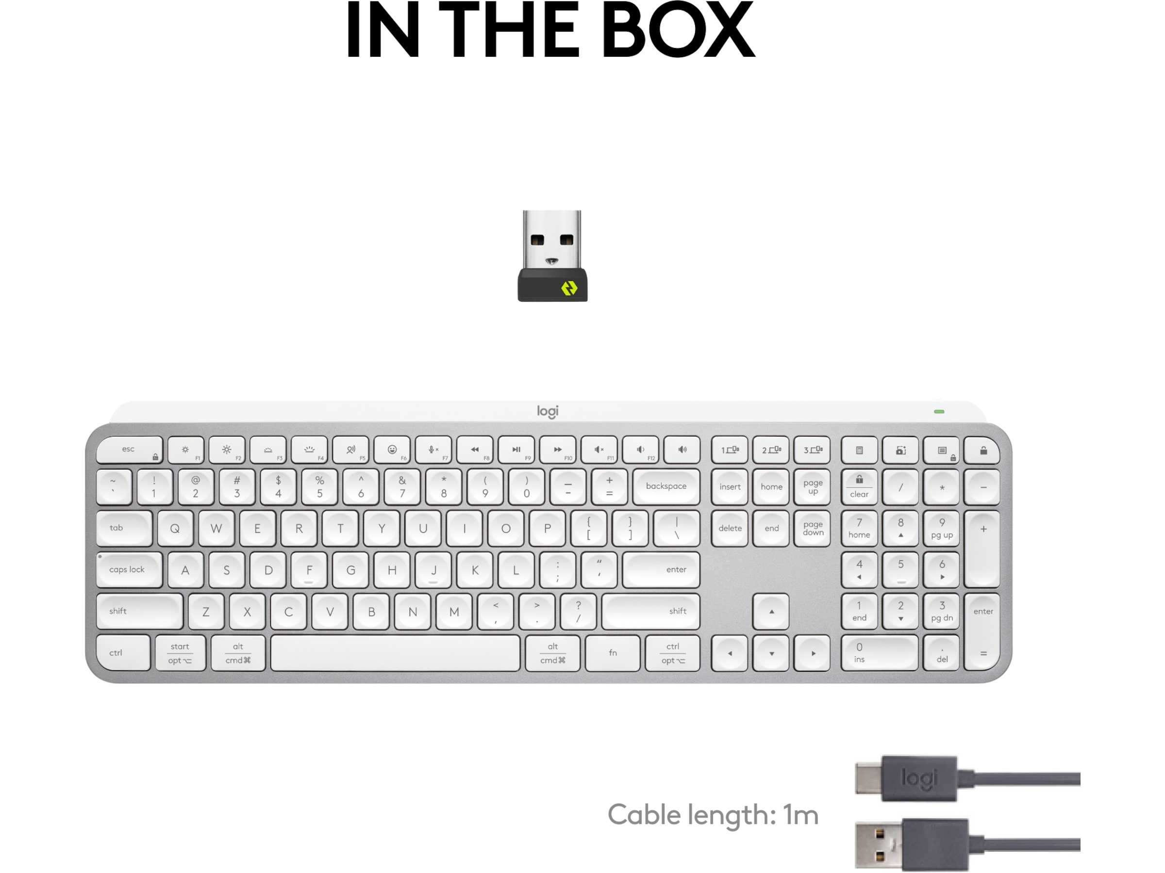 Logitech MX Keys S trådlöst tangentbord (pale grey) Tangentbord