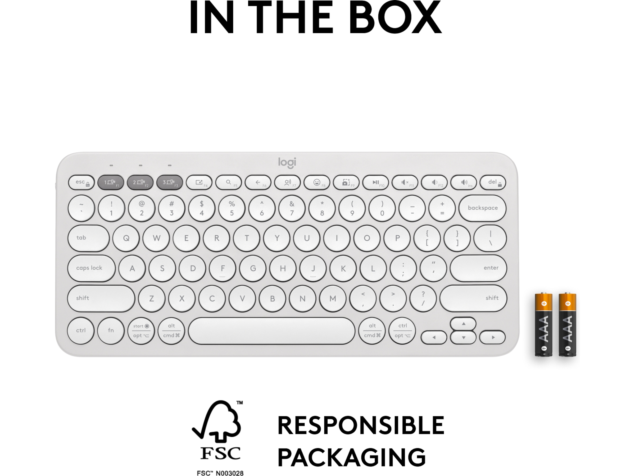 Pebble Keys 2 K380s (vit) Tangentbord