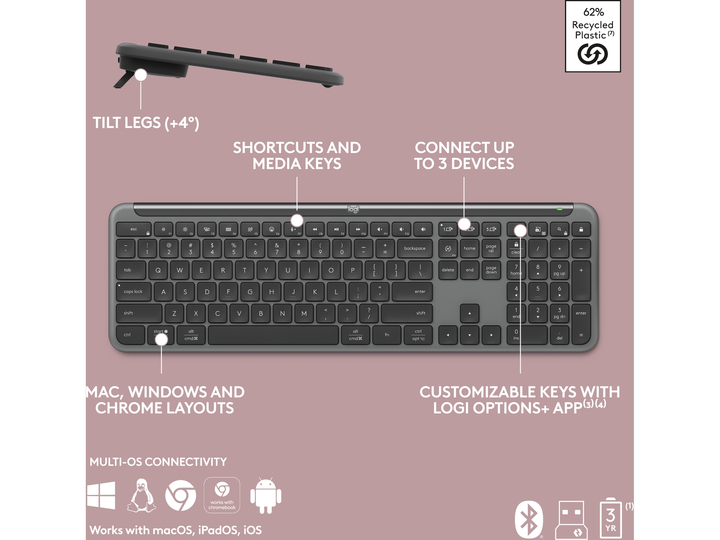 Logitech Signature Slim K950 (graphite) Tangentbord