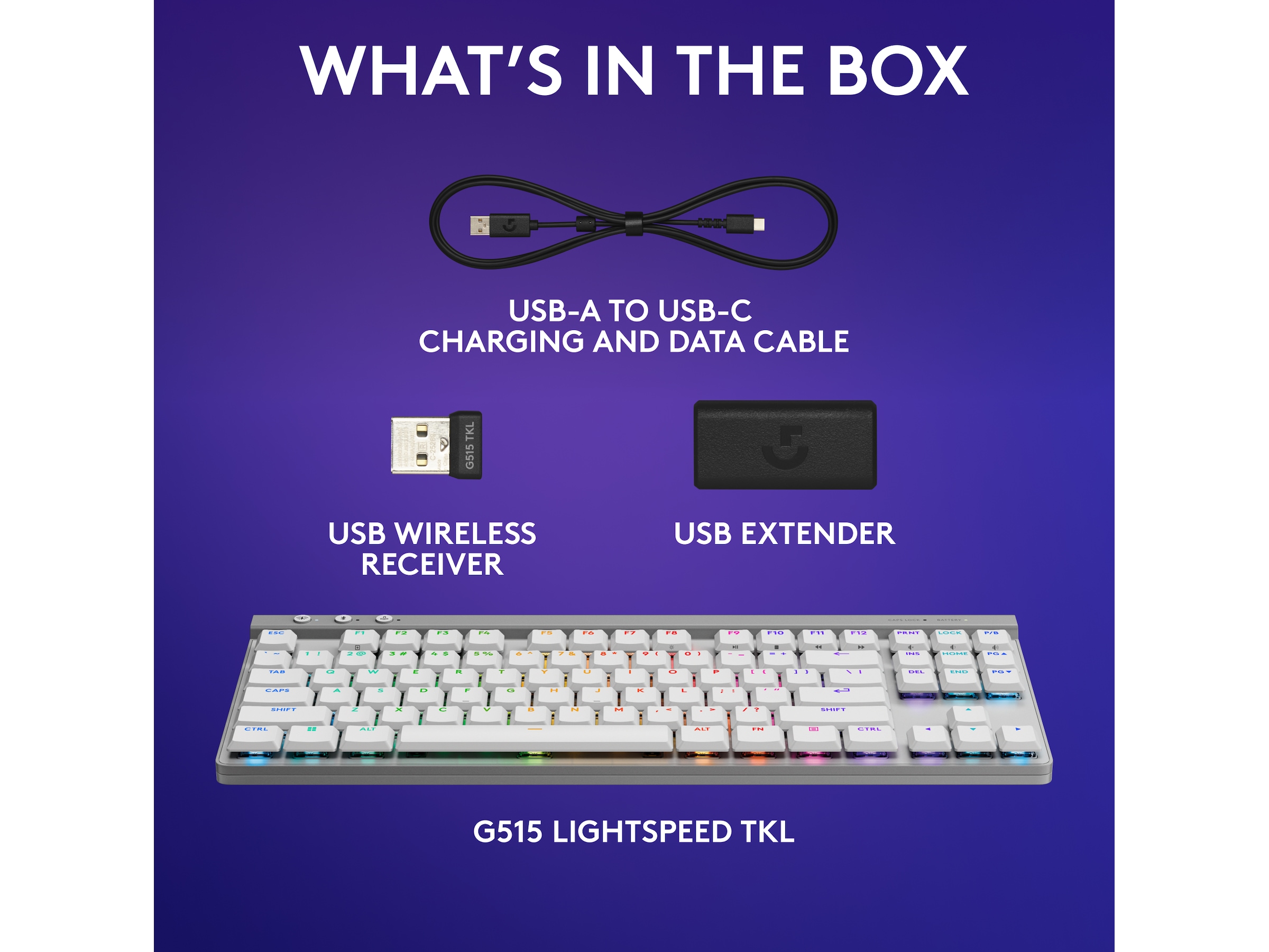 Logitech G G515 Lightspeed Gamingtangentbord (vit) Gamingtangentbord