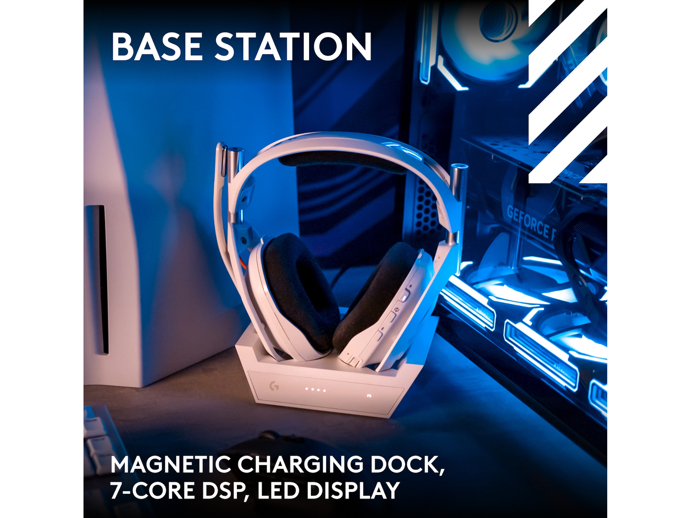 Logitech Astro A50 Lightspeed Trådlöst Gamingheadset (vit) Gamingheadset