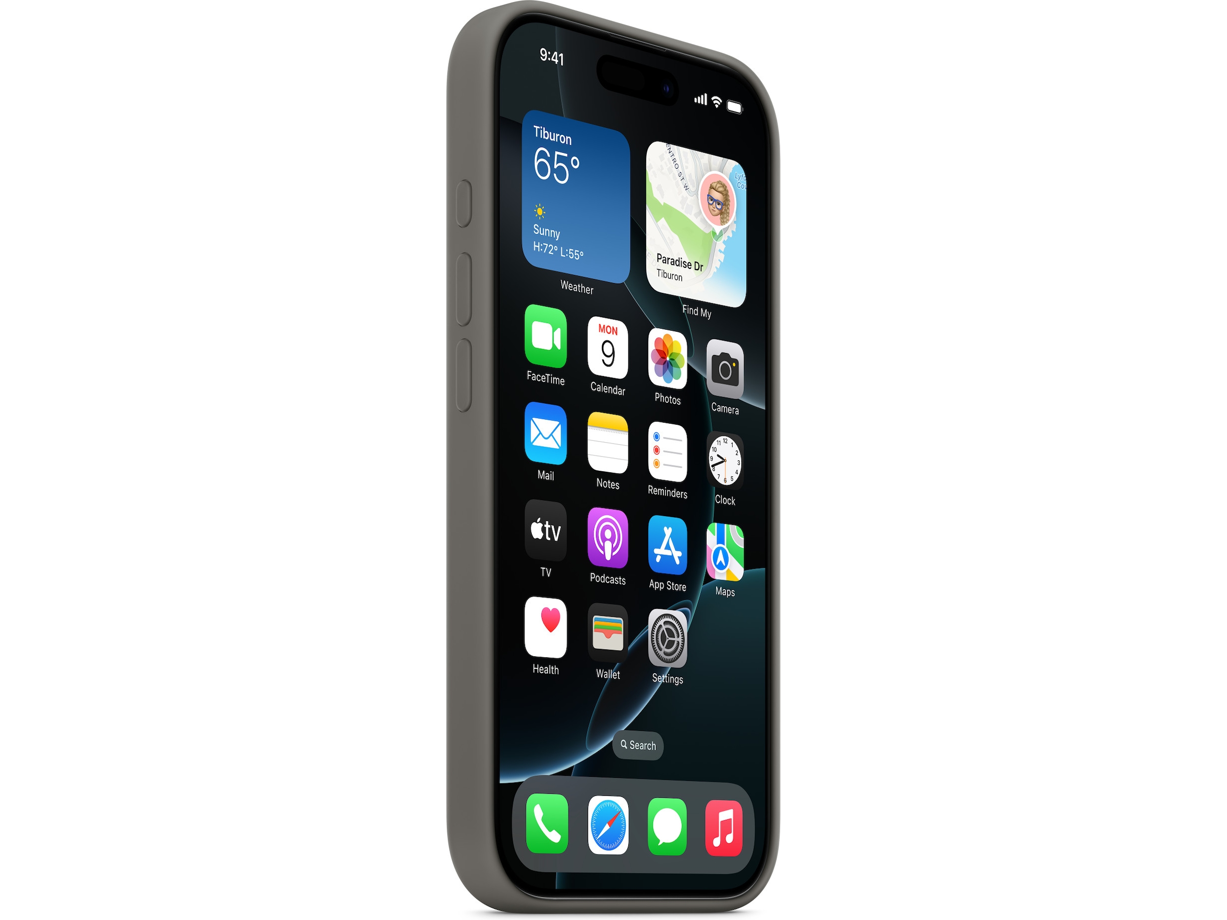 Apple iPhone 16 Pro Silikonskal (granitgrå) Skydd