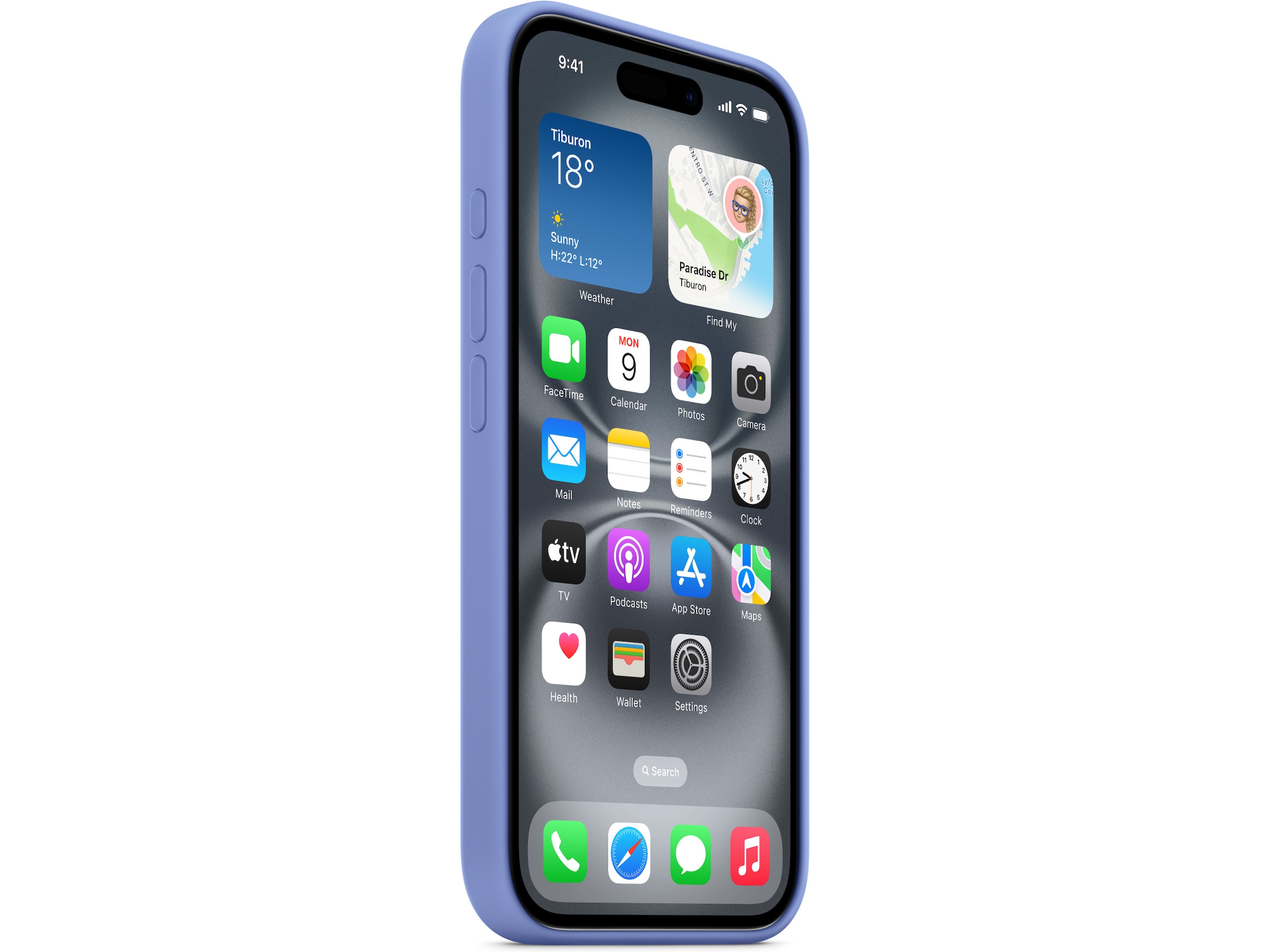 Apple iPhone 16 Silikonskal (blåviolett) Skydd