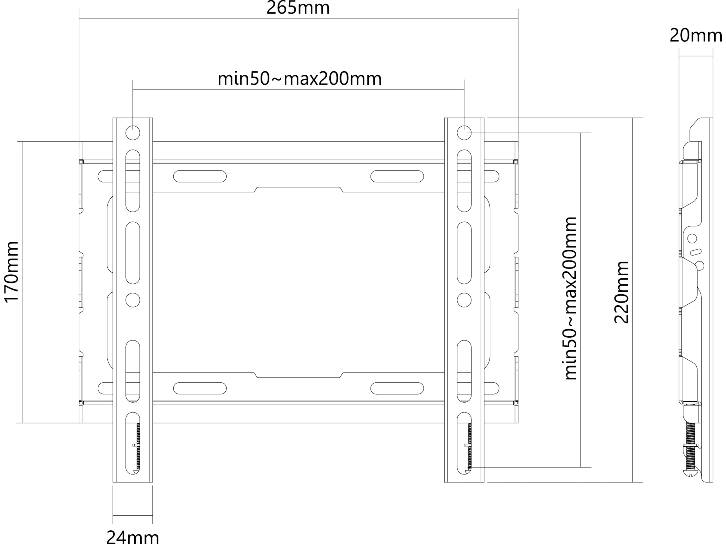 ON WMF 2.0 väggfäste TV slim 23-43" Väggfäste & TV-stativ