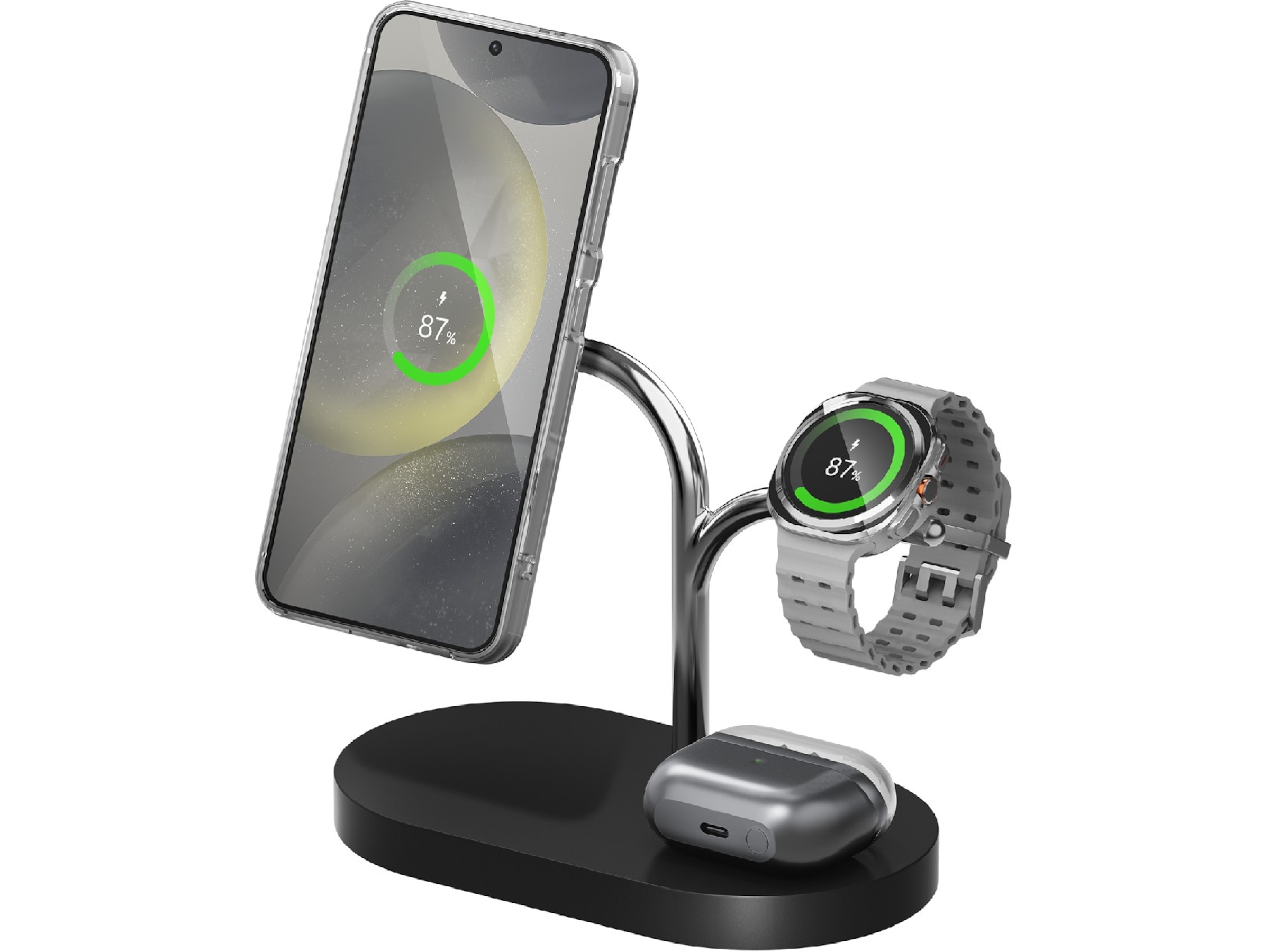 Samsung Galaxy S25 15W 3-i-1 trådlös magnetladdare Mobilladdare