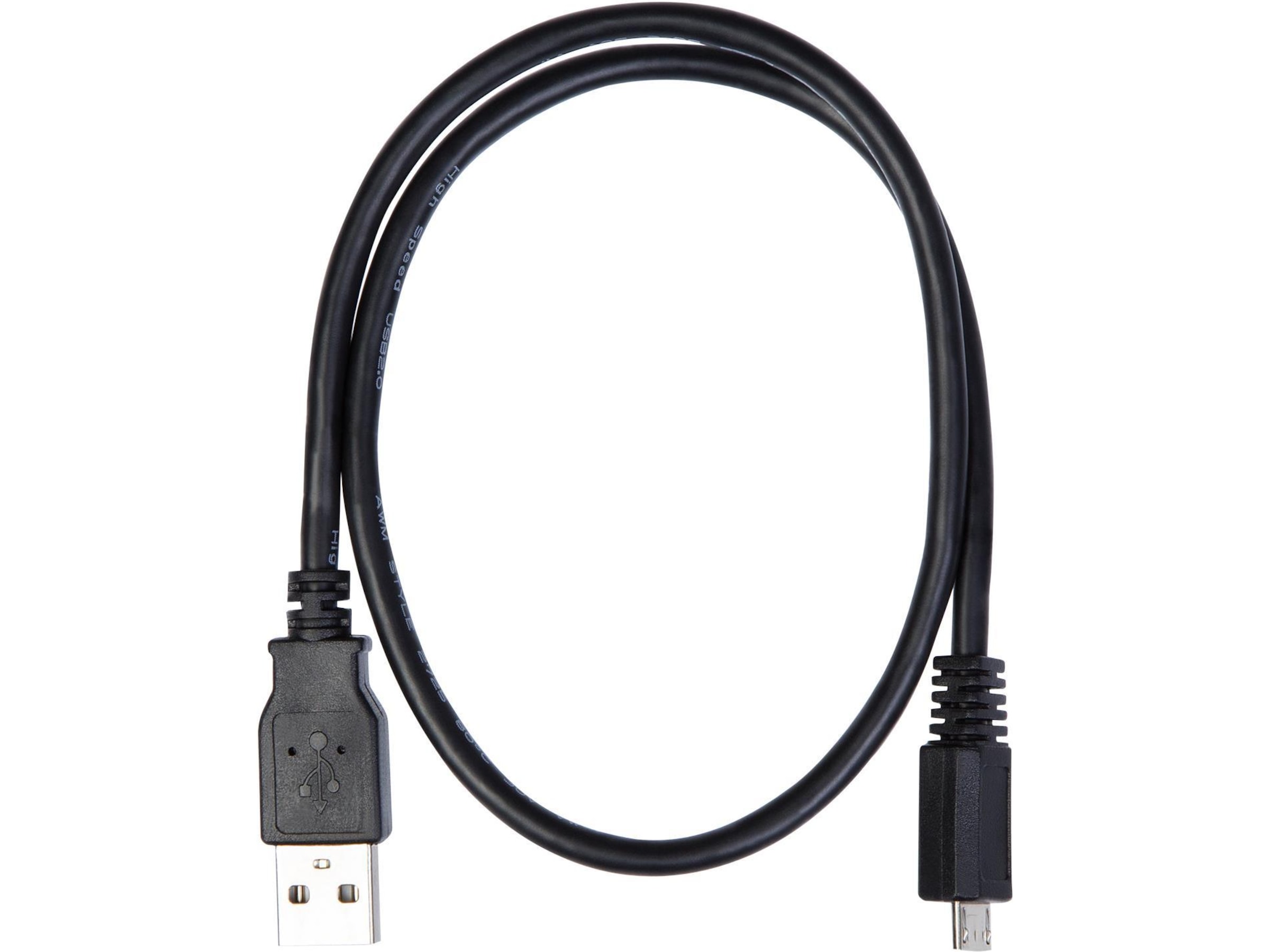 USB-A till USB Micro-B kabel 0,5m (svart) USB-kablar