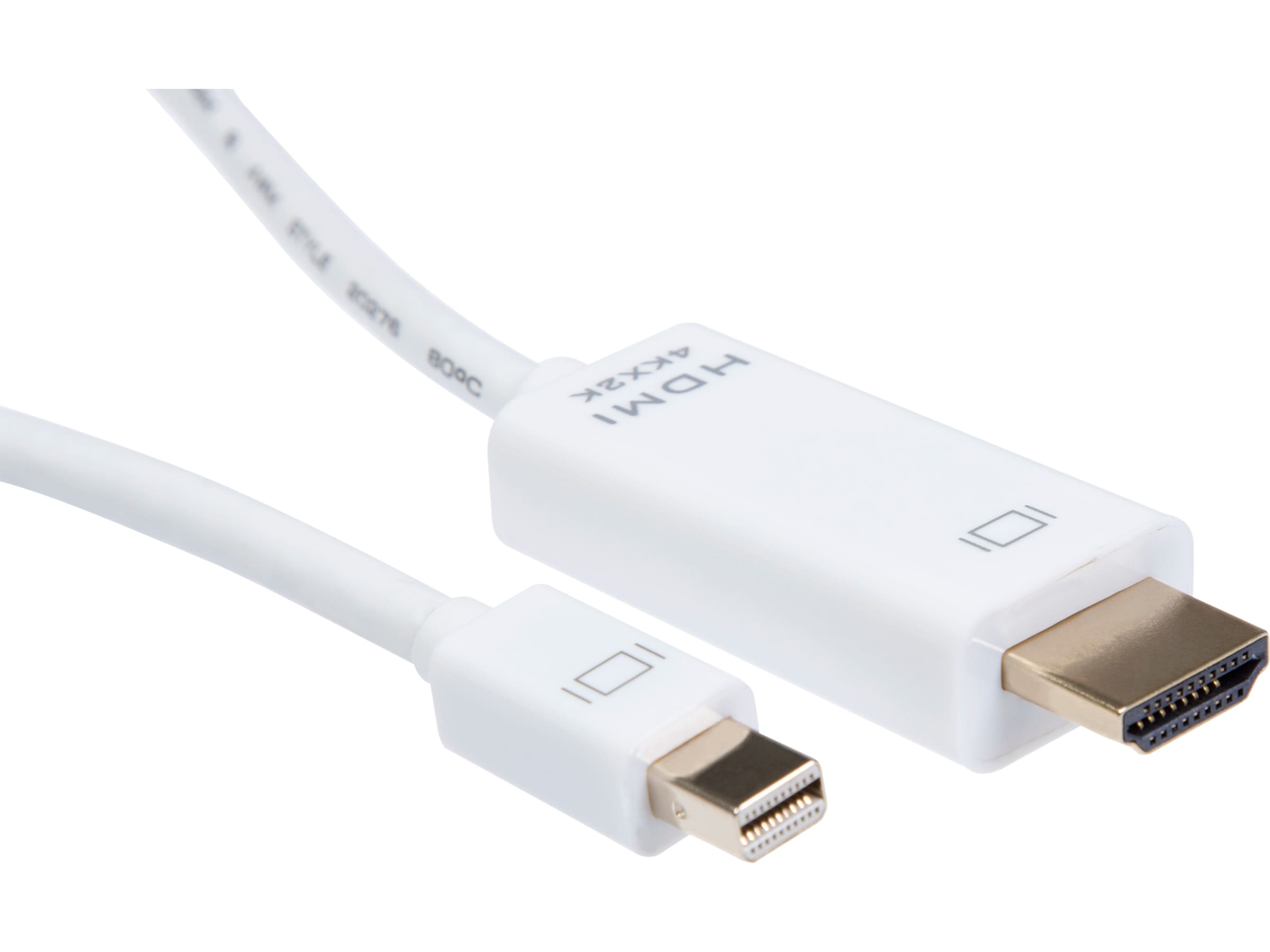 Mini DP till HDMI kabel 3m (vit) Skärmkablar