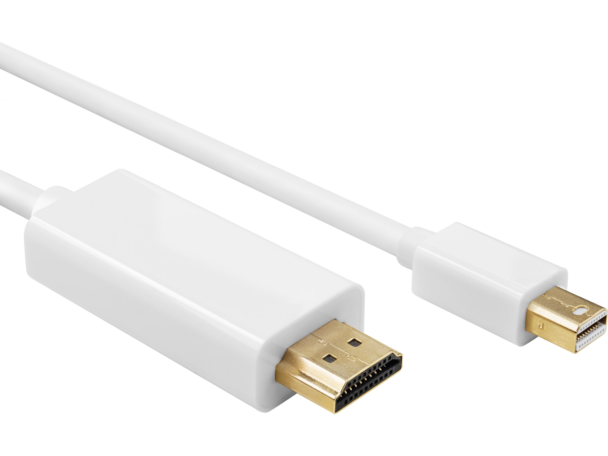 Mini DP male to HDMI male v1.2 kabel vit 5m Skärmkablar