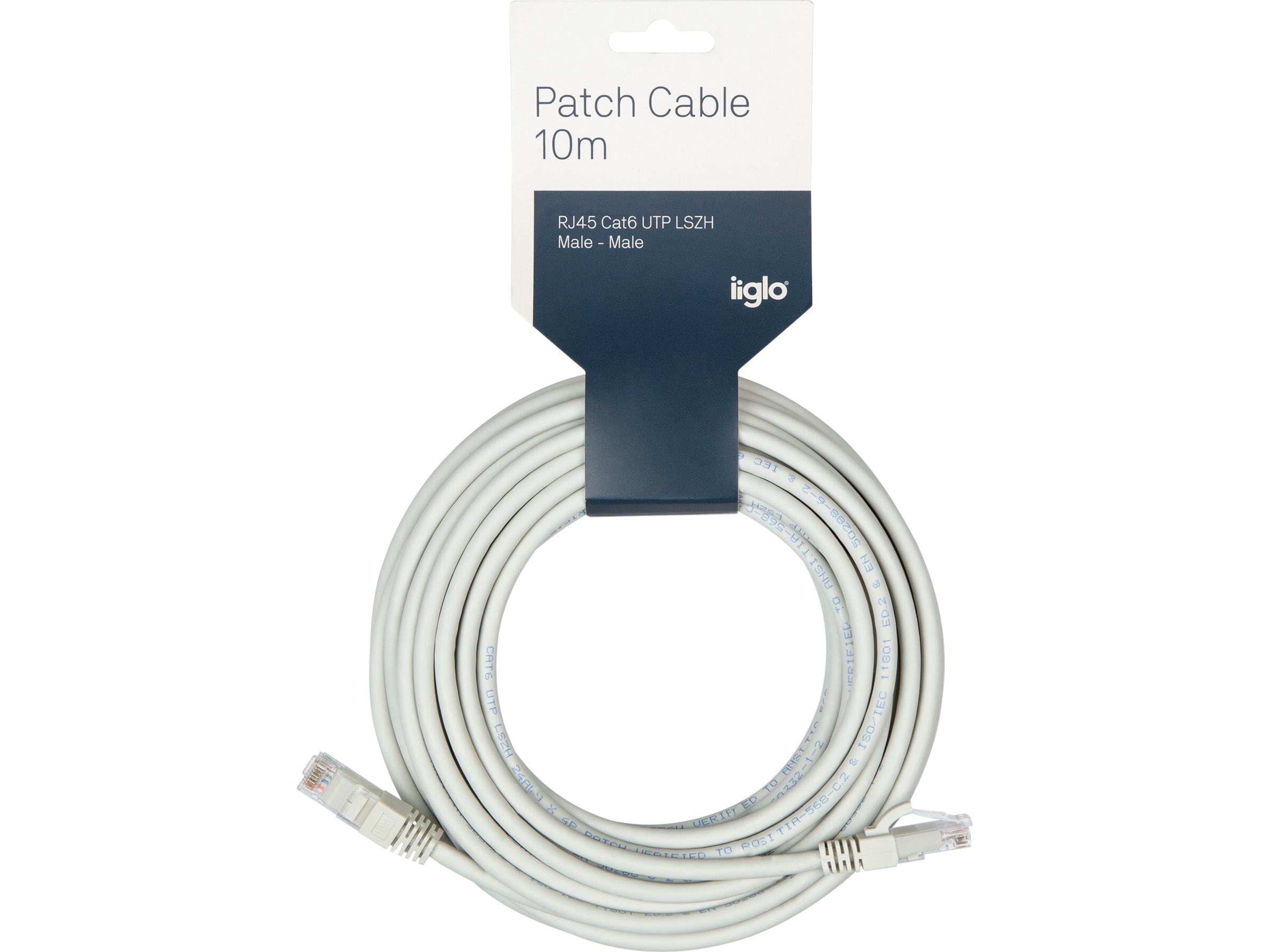 Nätverkskabel Cat6 grå 10m Nätverkskablar