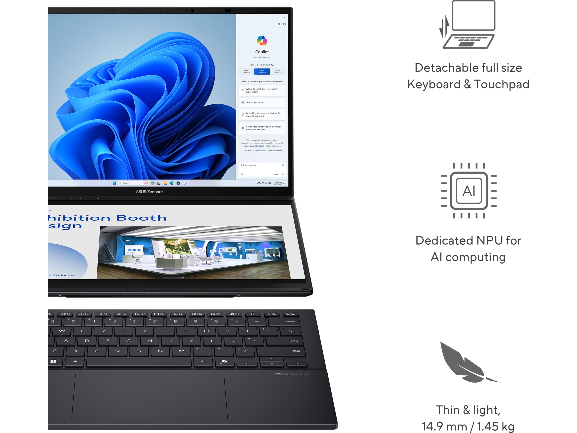 ASUS Zenbook Duo 14" 3K OLED Touch Datorer - Bärbara / laptop