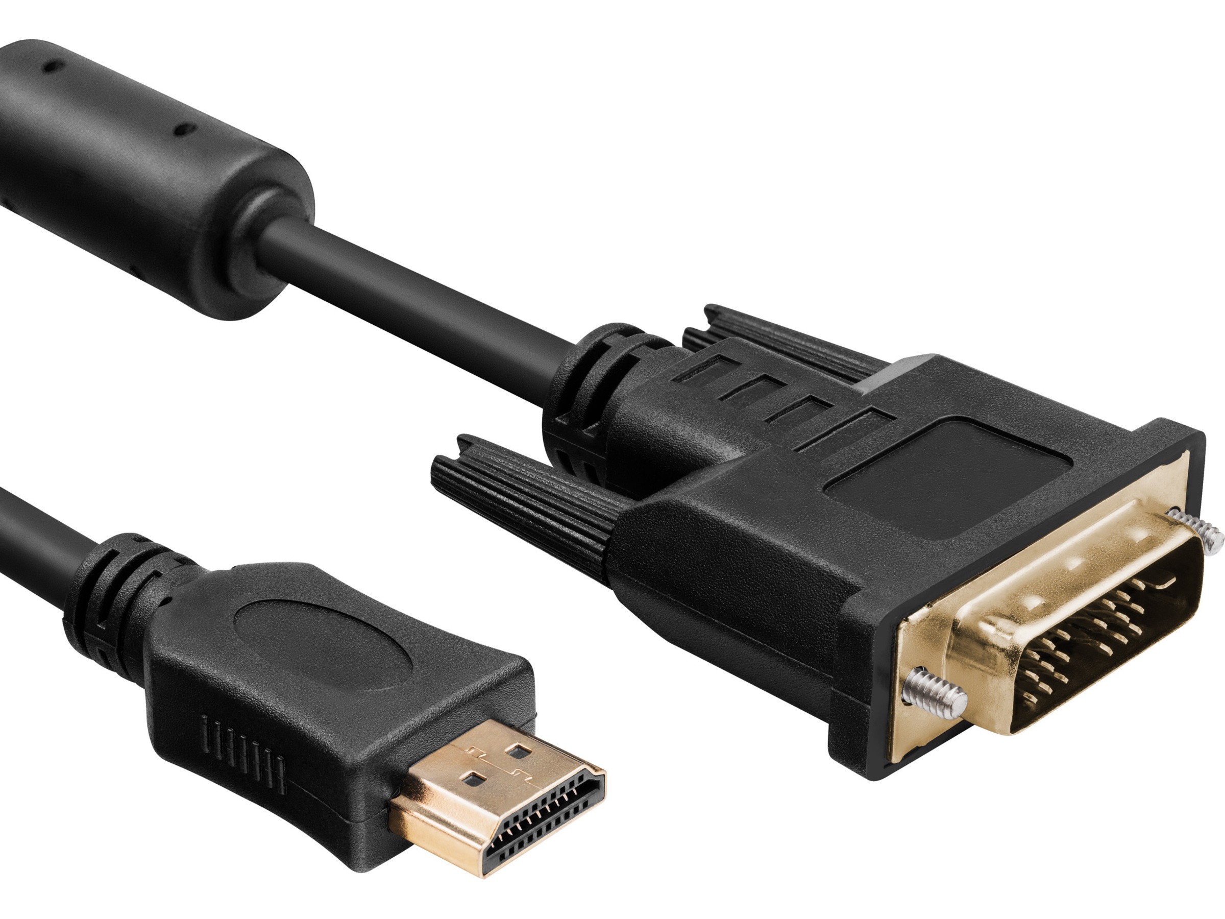 DVI till HDMI kabel 2m (svart) Skärmkablar