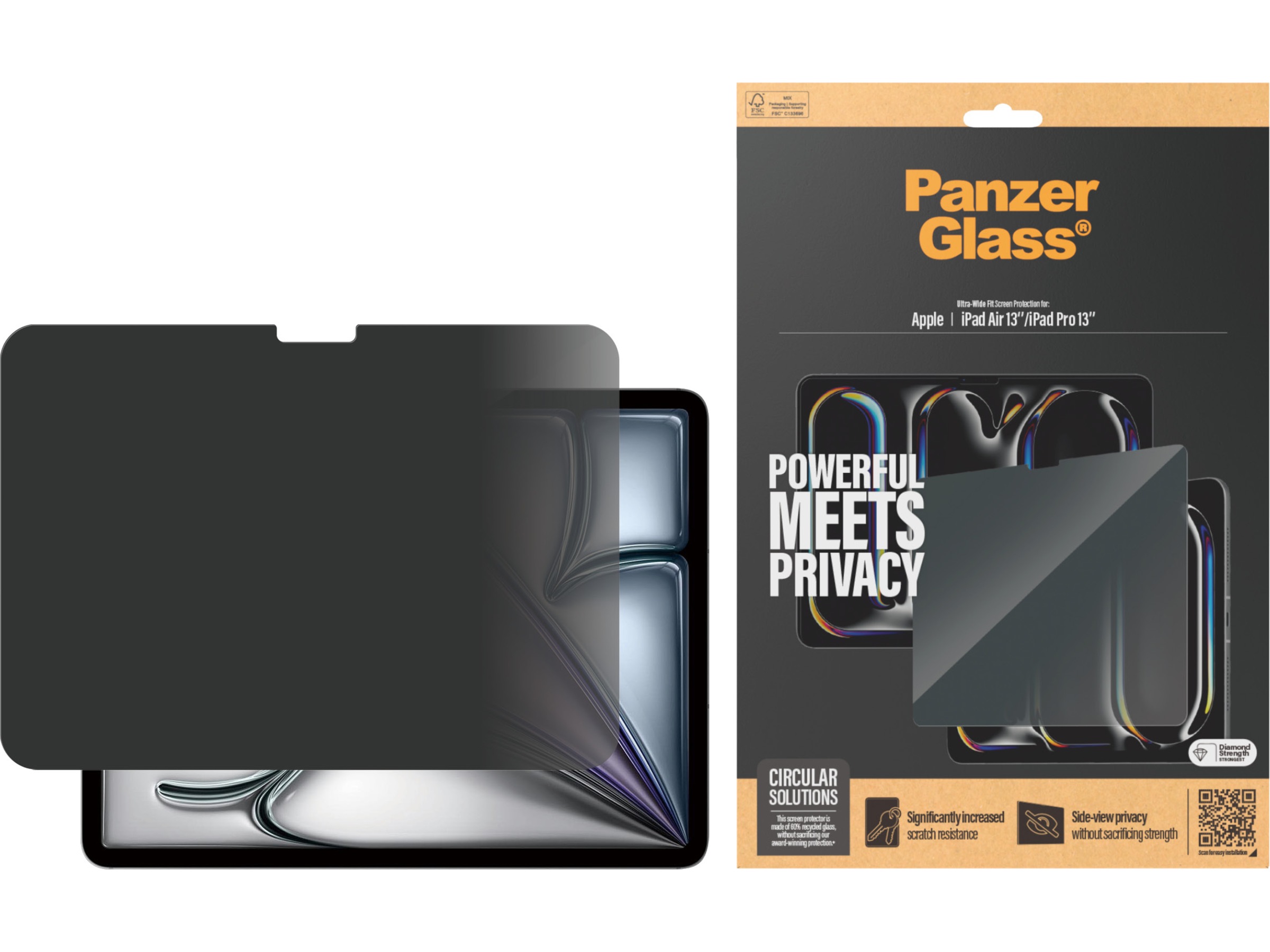 PanzerGlass Privacy Screen Protector iPad Air 13'' & iPad Pro 13'' Skärmskydd surfplattor