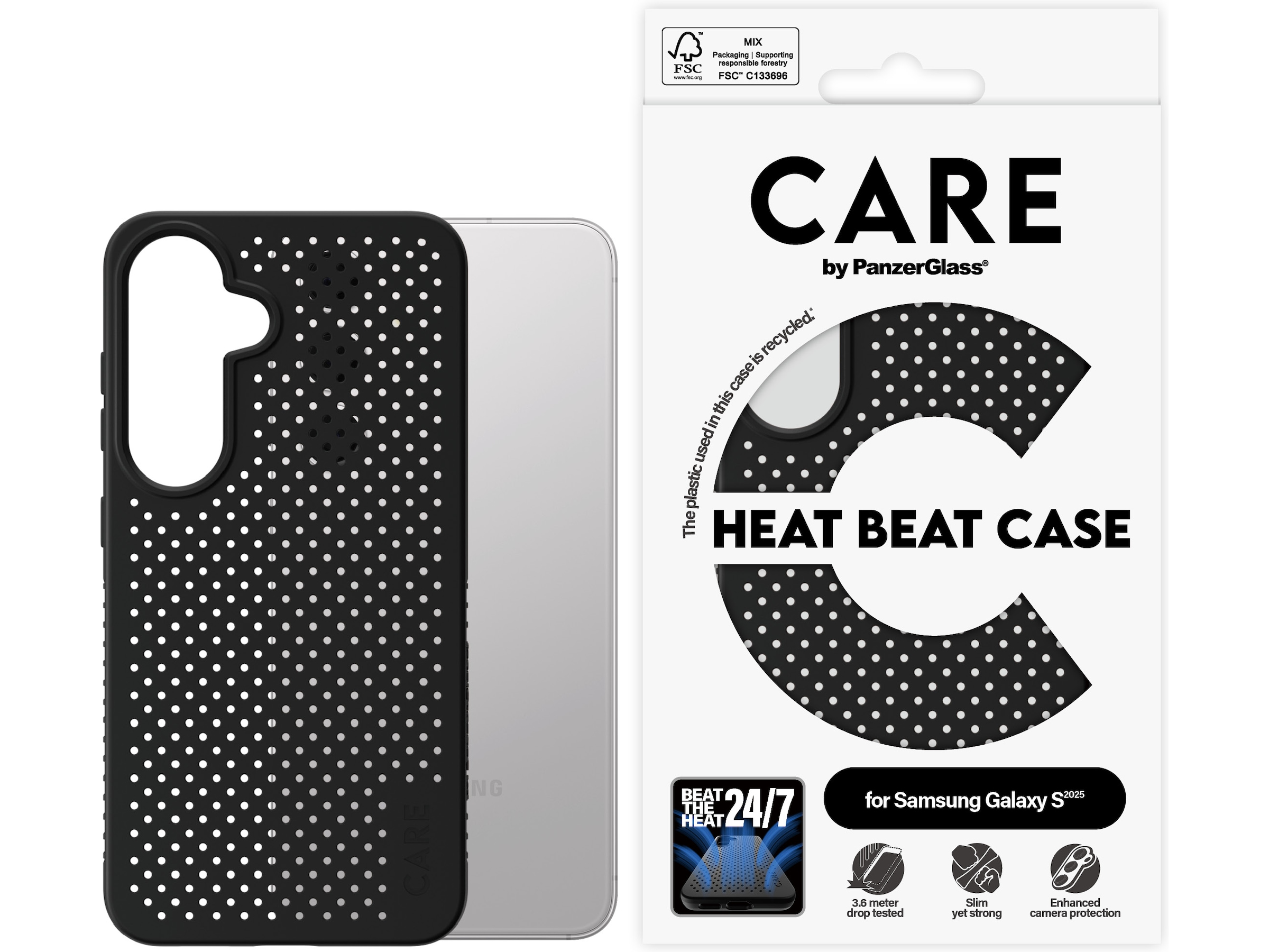 PanzerGlass CARE Galaxy S25 Heat Beat skal Skydd