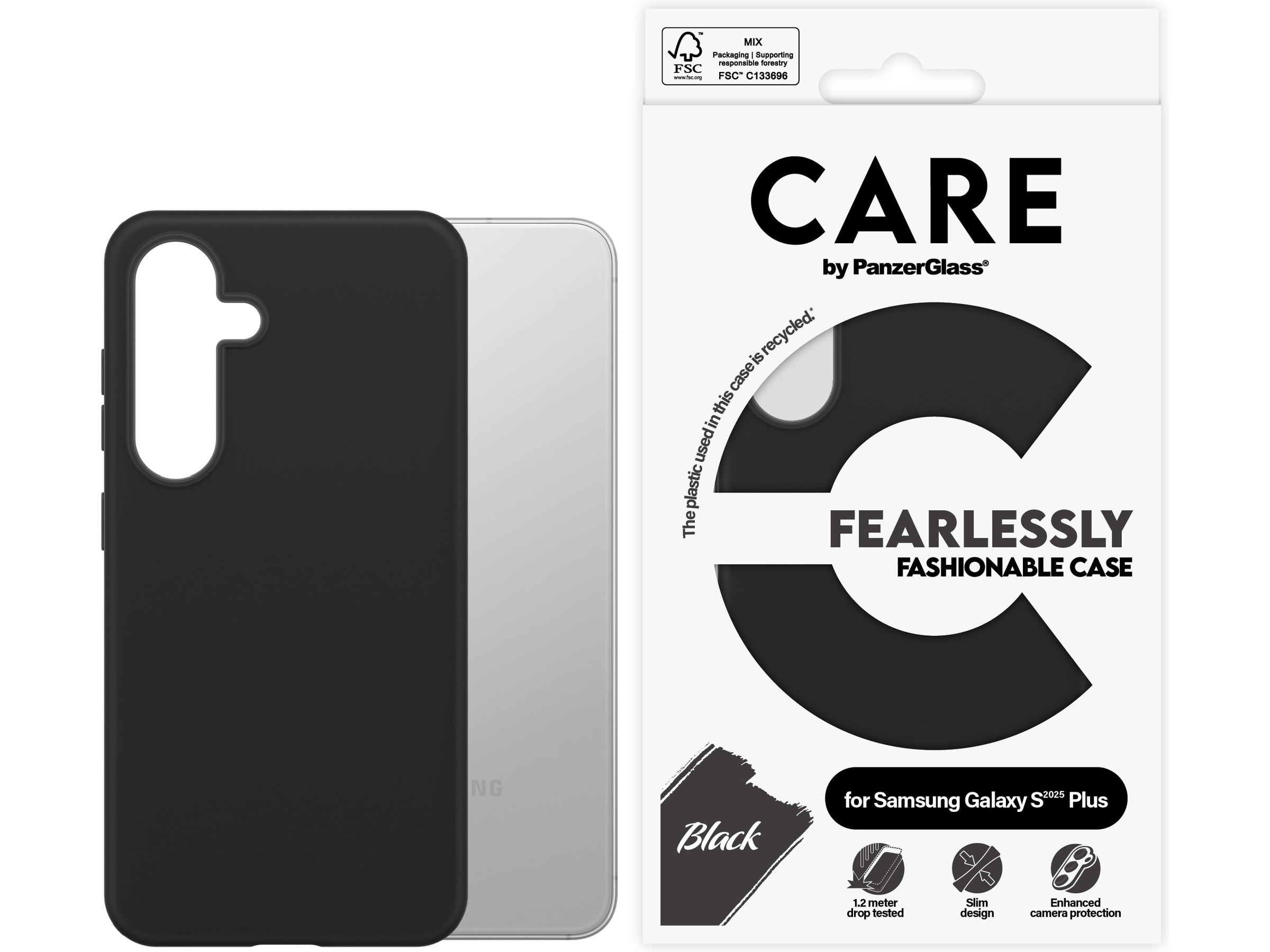 PanzerGlass CARE Galaxy S25+ Fashion skal (svart) Skydd