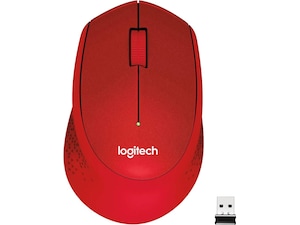 Logitech M330 Silent Plus Trådlös Röd Mus
