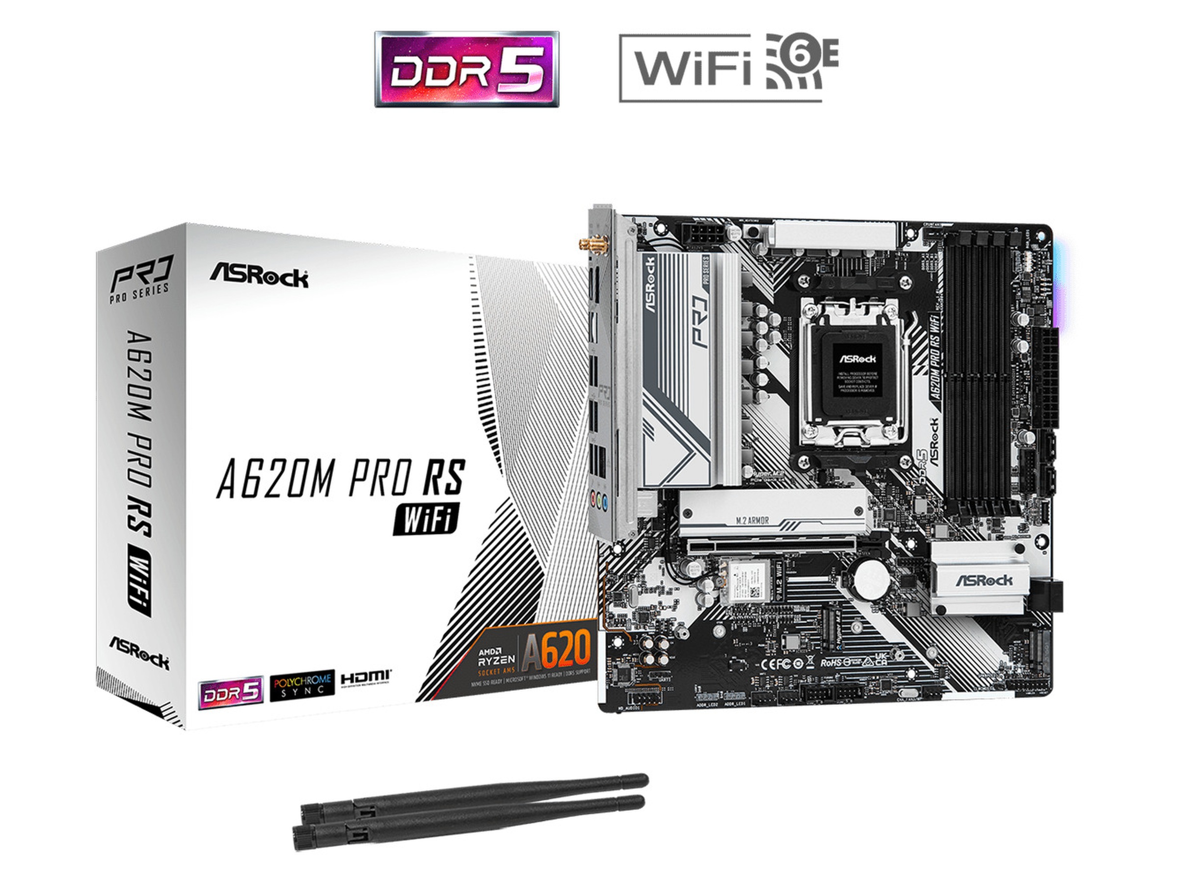 ASRock A620M PRO RS WIFI Moderkort AMD Socket