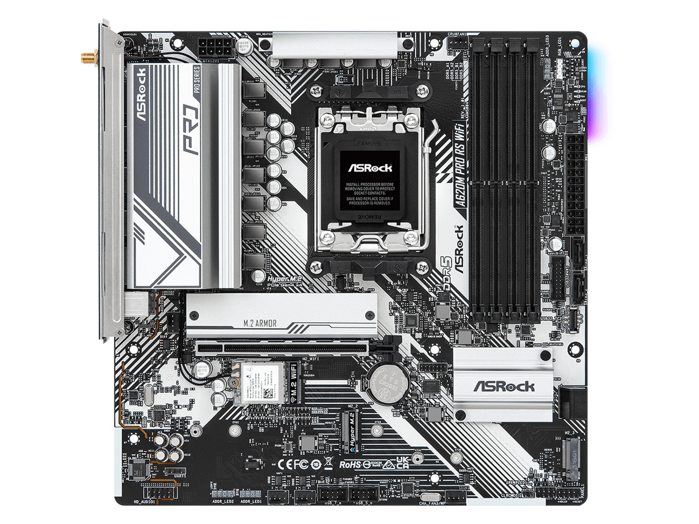 ASRock A620M PRO RS WIFI Moderkort AMD Socket