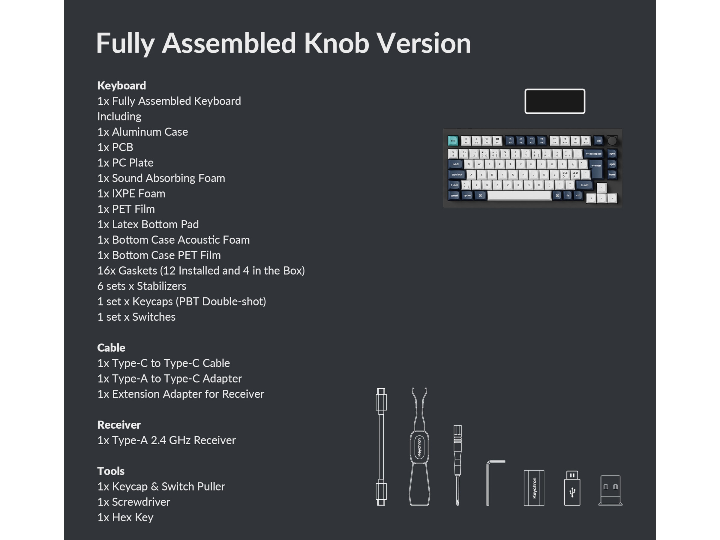 Keychron Q1 MAX 75% trådlös tangentbord Brown Switches Gamingtangentbord