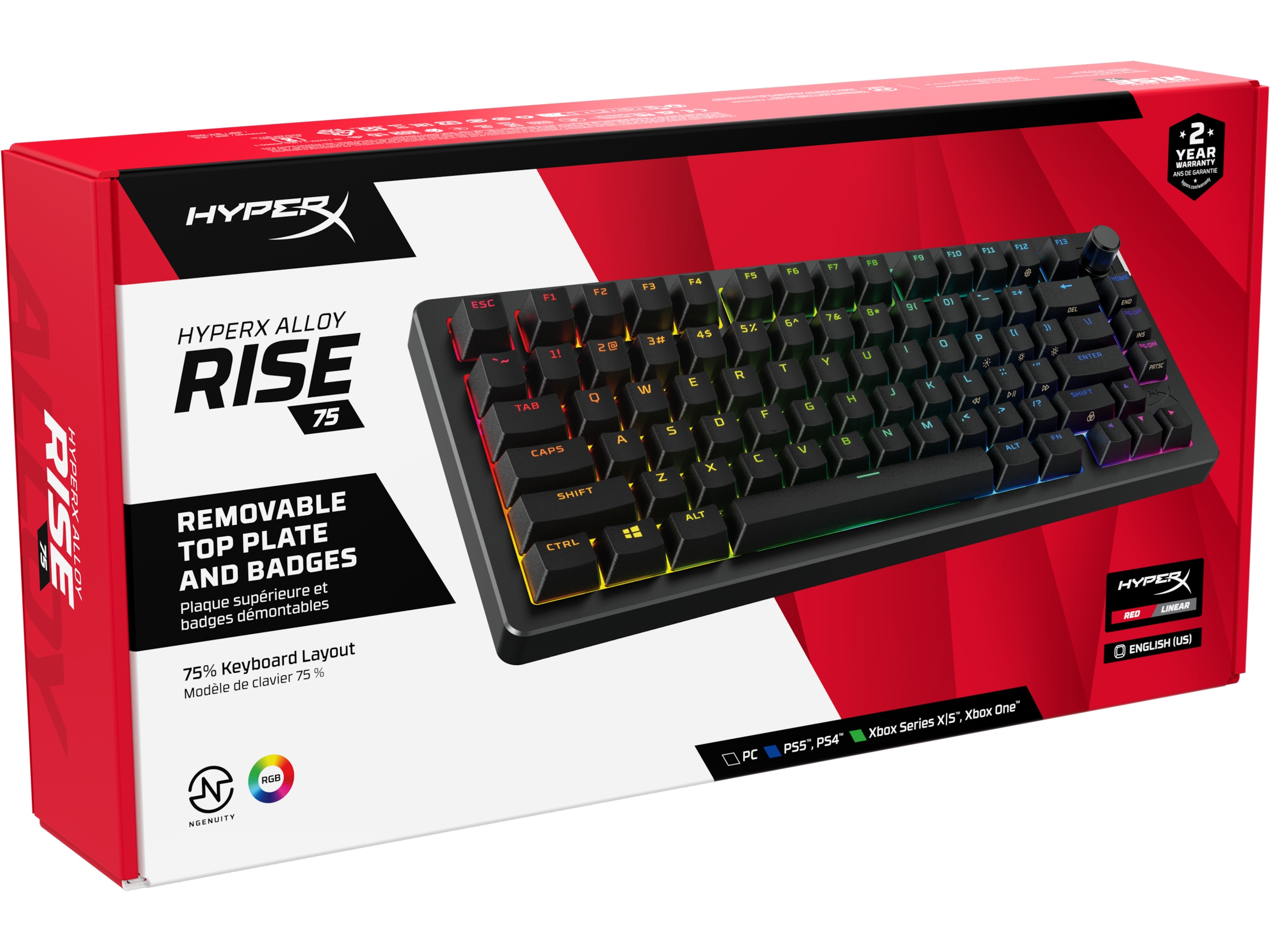 HyperX Alloy Rise 75 gamingtangentbord (svart) Gamingtangentbord
