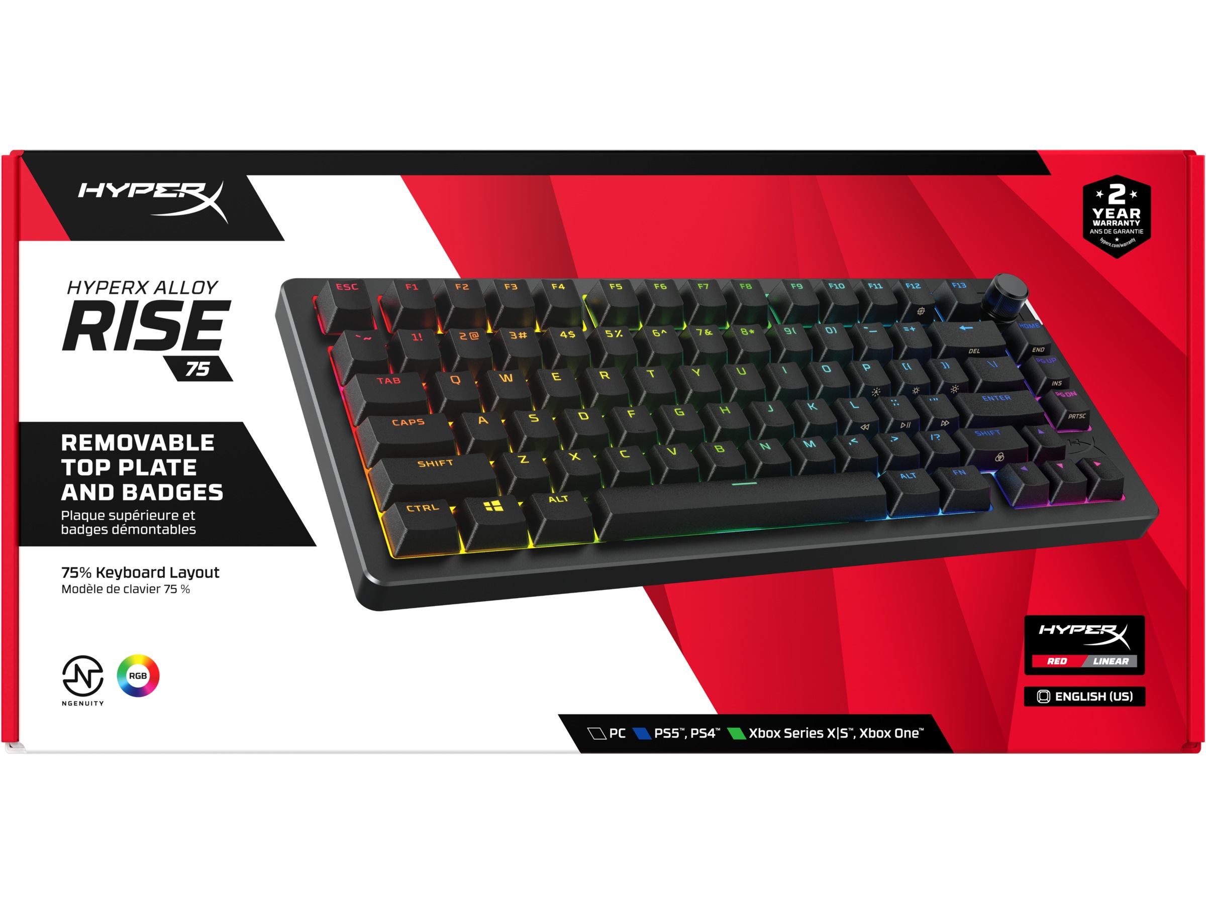 HyperX Alloy Rise 75 gamingtangentbord (svart) Gamingtangentbord