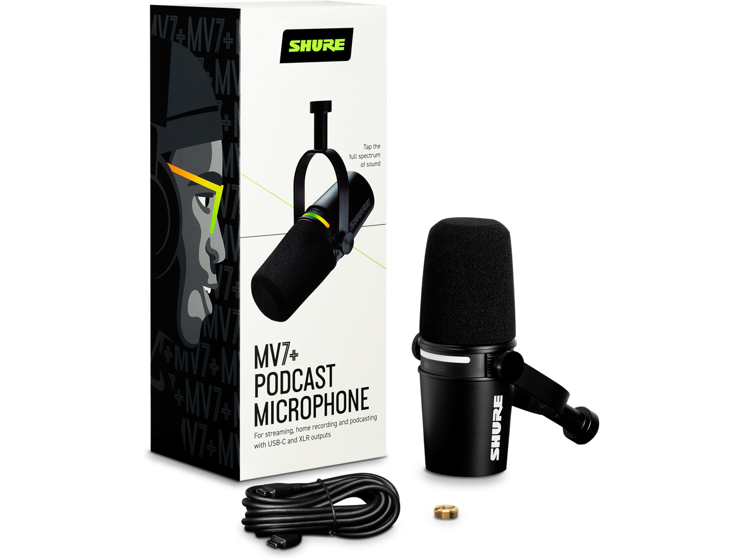 Shure MV7+ Podcast Mikrofon (svart) Mikrofon
