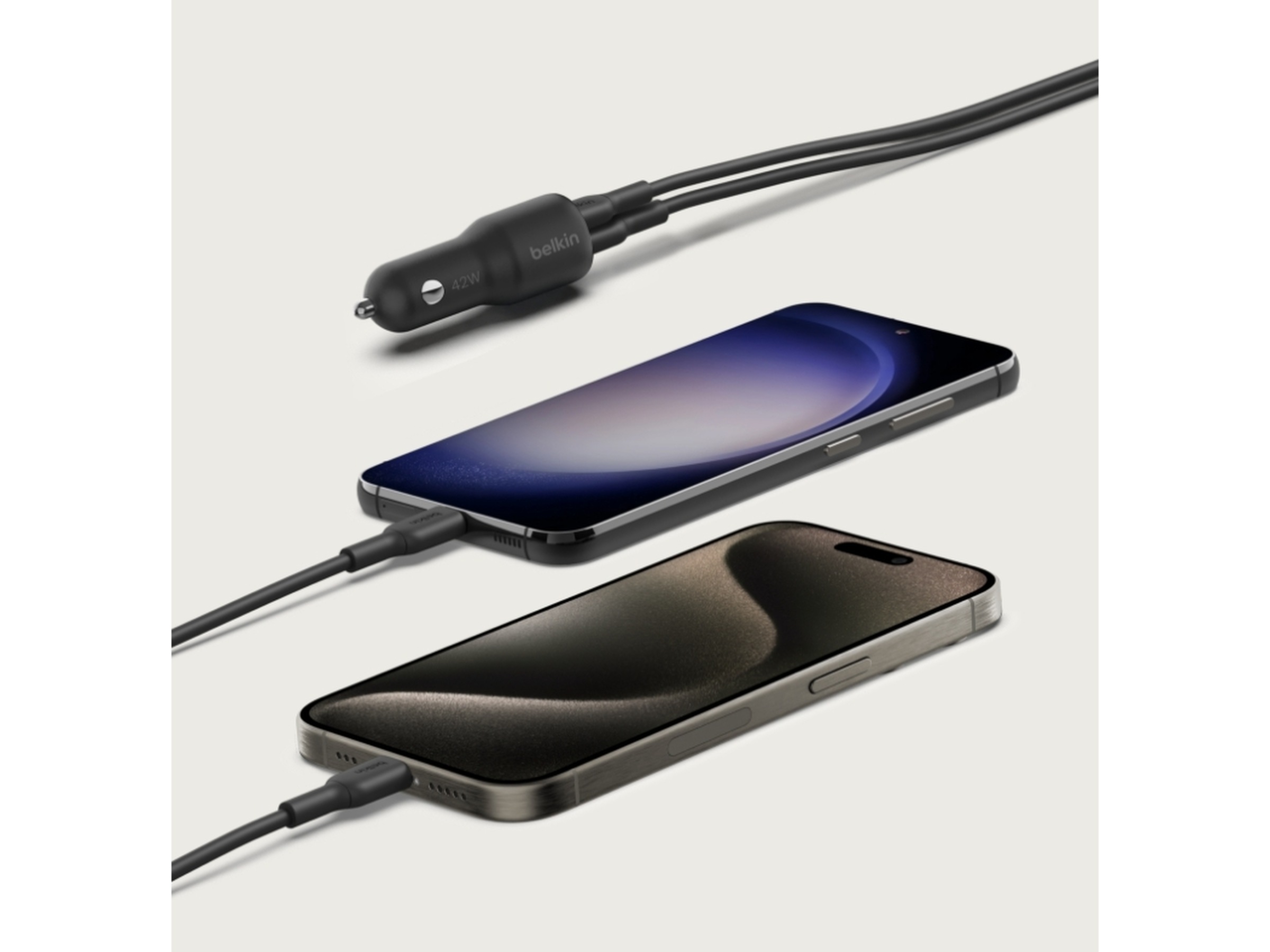 Belkin BoostCharge Dubbel billaddare på 42 W Mobilladdare